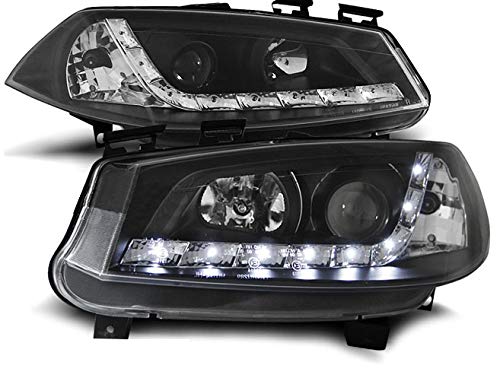 Renault Megane II Headlight Assembly (2002-2005) - BR-1522 Complete Set for Driver & Passenger Side | Black Daylight Front Car Lights | Perfect for Night Driving & Foggy Conditions