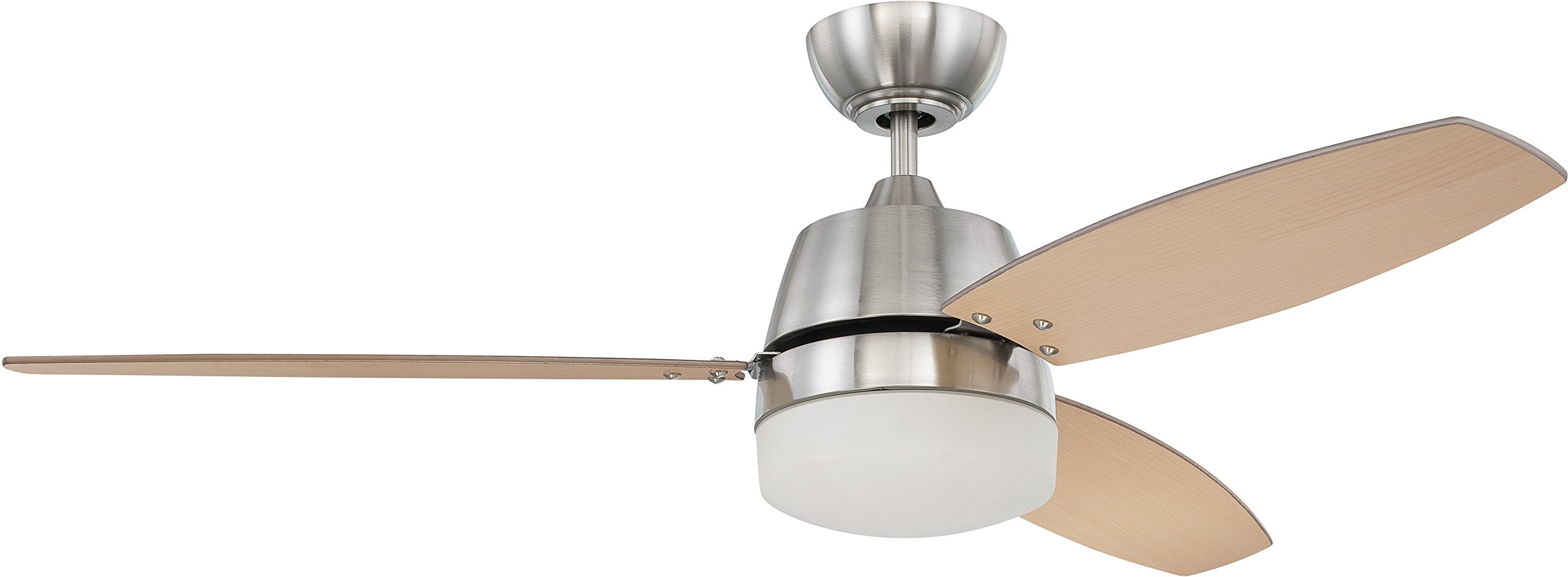 Craftmade Belter 52 Inch Ceiling Fan with LED Light and Wall Control - Brushed Polished Nickel - Energy Efficient Indoor/Outdoor Cooling for Living Room, Bedroom, or Patio