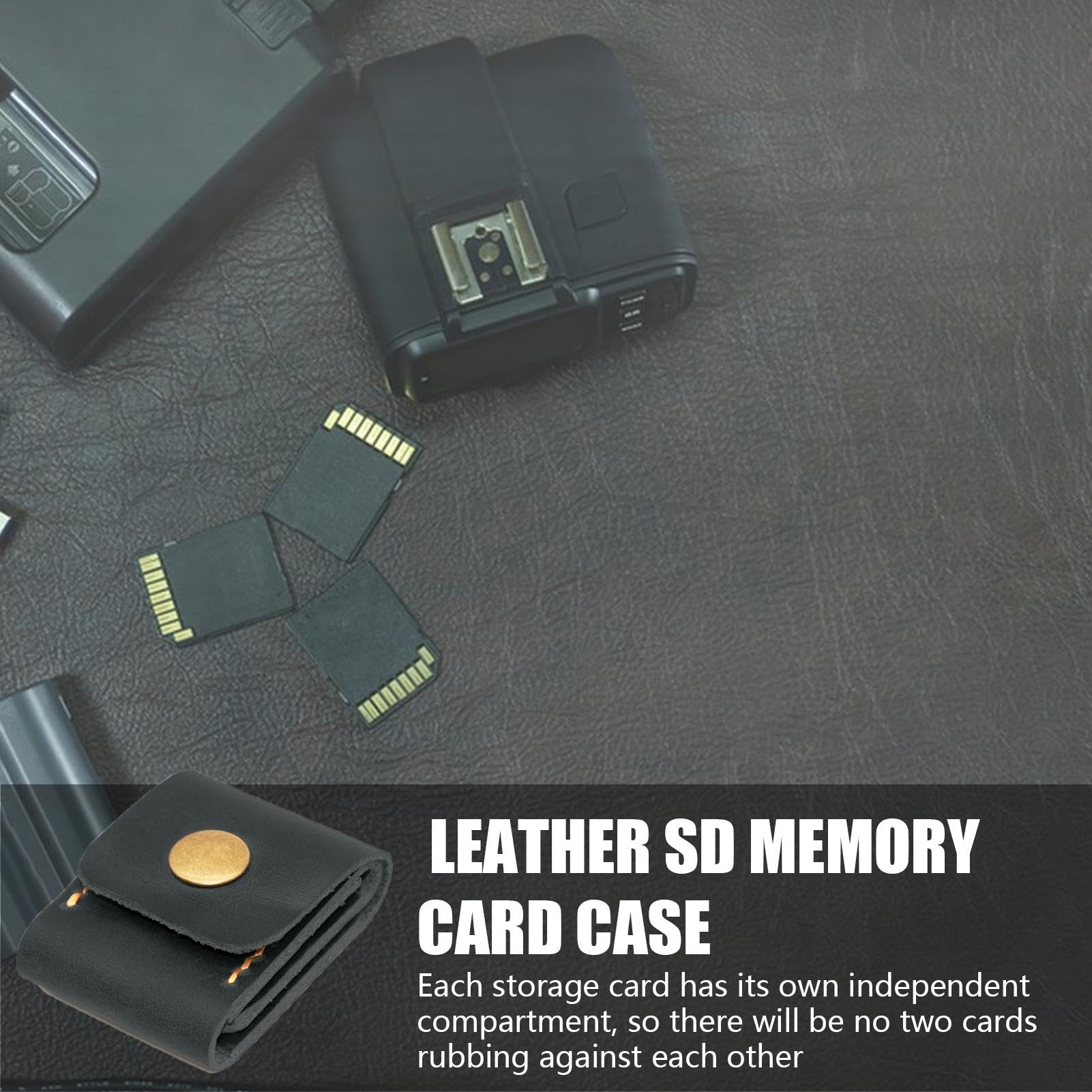 Memory Card Organizer - Portable SD Card Holder Case with 3 Slots, PU Leather Travel Pouch for Camera, Phone & GoPro Accessories - Compact Storage Protector for SD, MicroSD & CF Cards | Perfect for Travel, Photography & Tech Enthusiasts