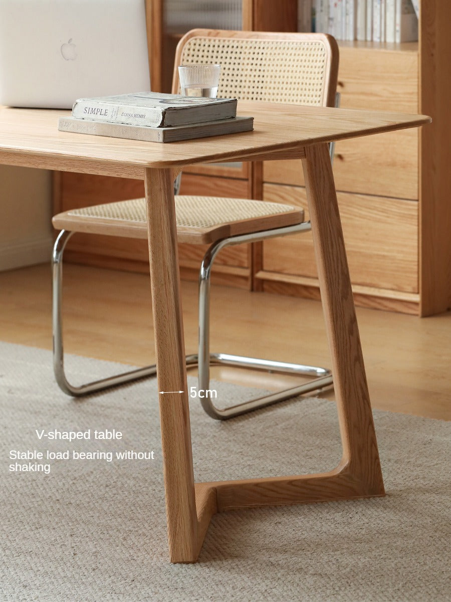 Premium Solid Oak Wood Large Office Desk - Spacious Workstation for Home & Business Use - Ideal for Writing, Studying & Remote Work