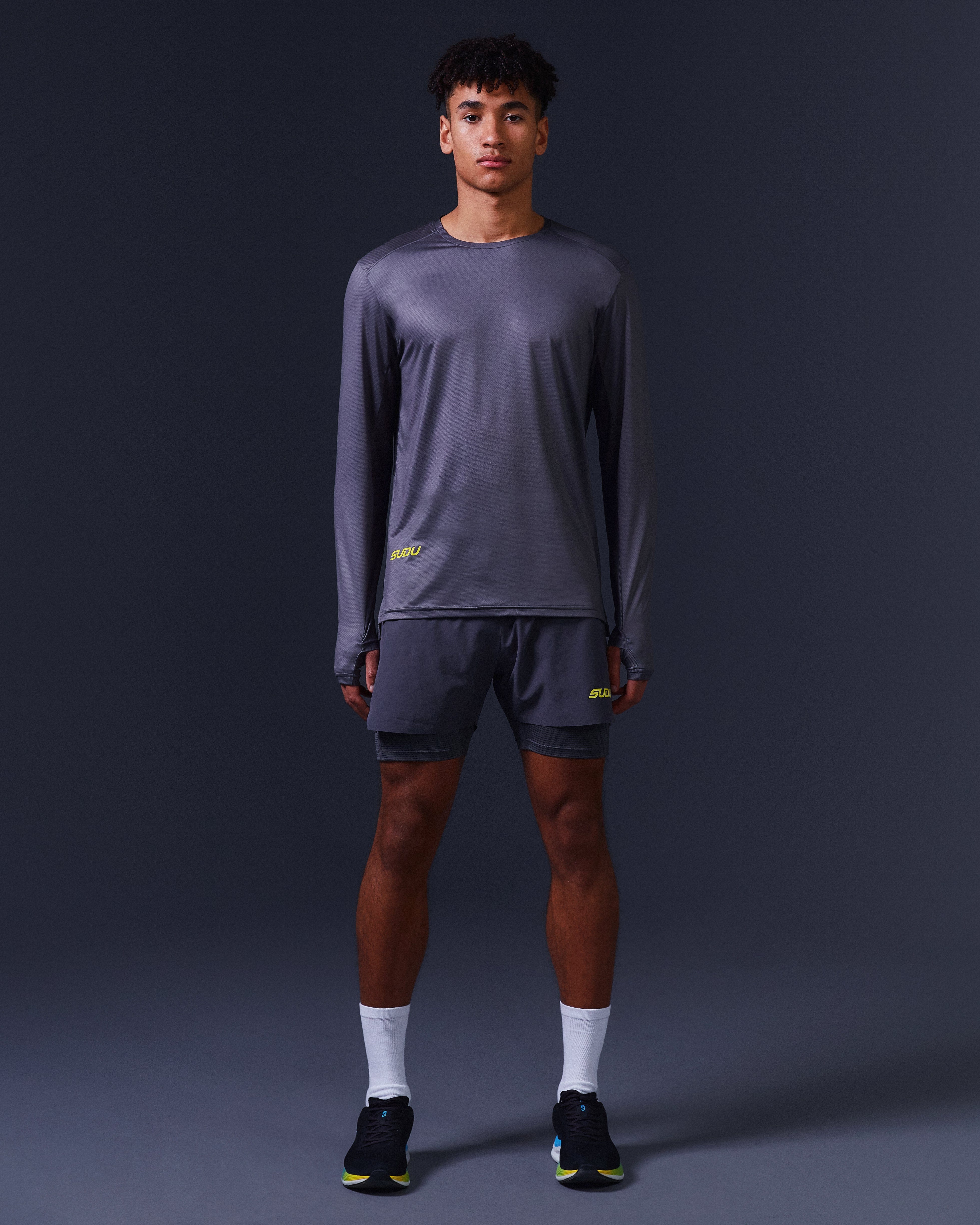 SRT LS 01 Long Sleeve Performance Shirt - Grey & Yellow - Moisture Wicking, Breathable for Outdoor Sports & Casual Wear