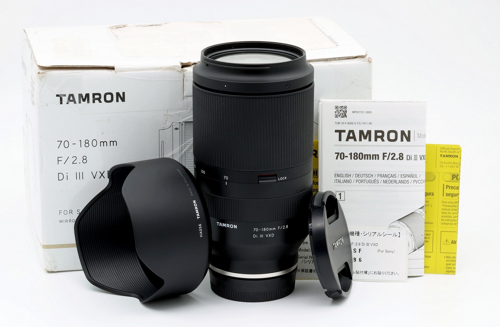 Tamron 70-180mm f/2.8 Di III VXD Lens for Sony E Mount - Fast Aperture Telephoto Zoom Lens | Excellent Open Box Condition | Perfect for Portrait, Sports & Wildlife Photography