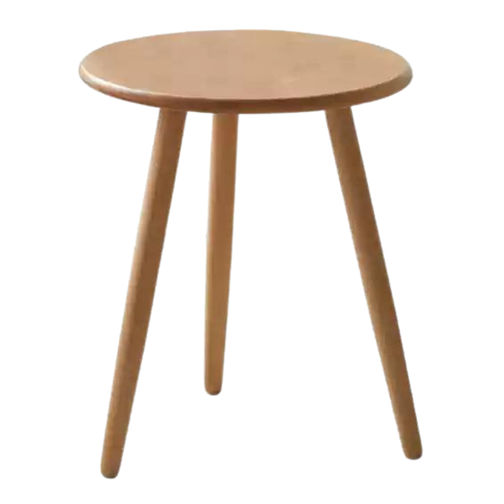 Solid Beech Wood Round Side Table - Small Accent Table for Living Room, Bedroom, or Patio - Natural Wood End Table with Sturdy Construction