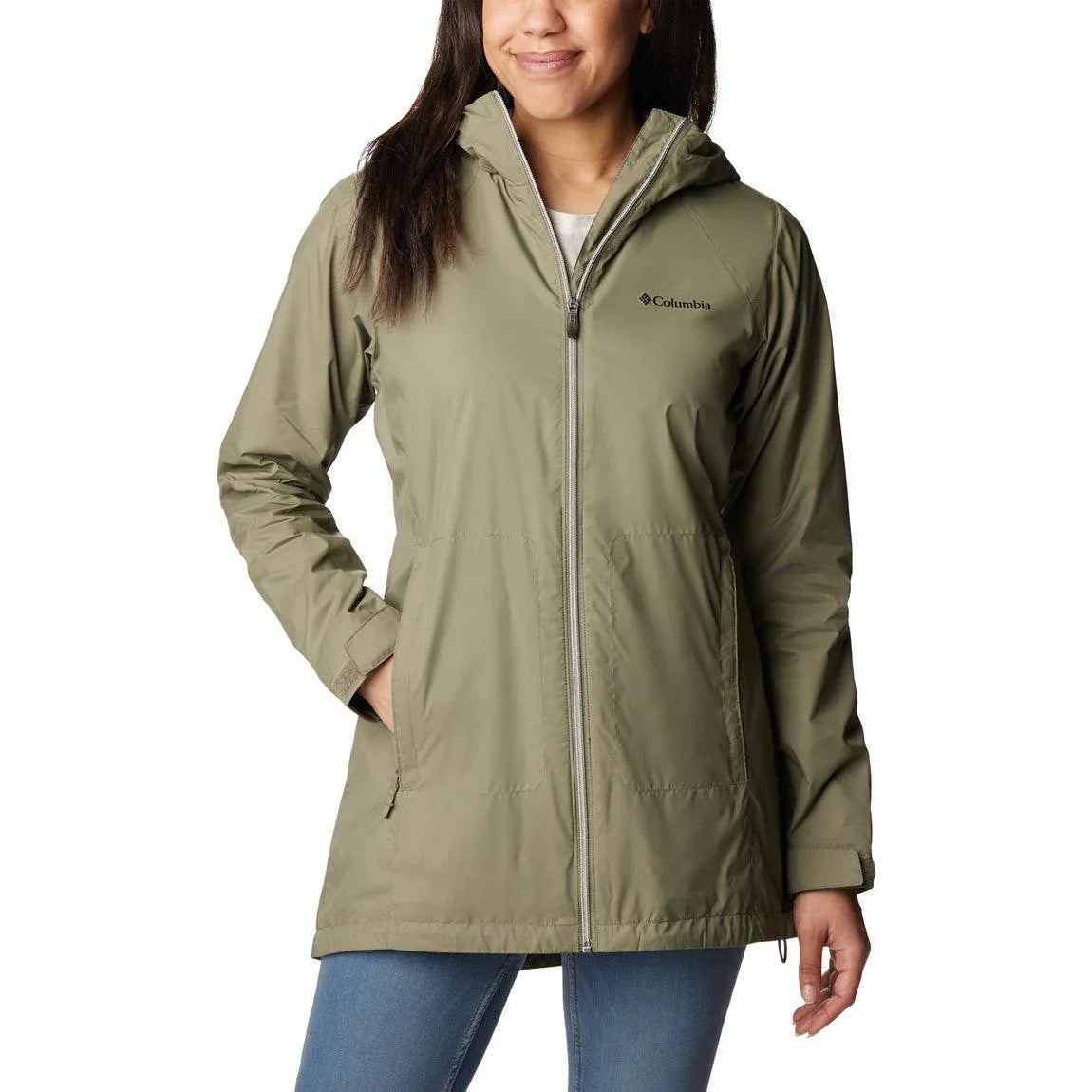 Columbia Women's Switchback™ Lined Long Rain Jacket - Waterproof Windproof Outdoor Coat for Hiking, Camping & Rainy Day Commute