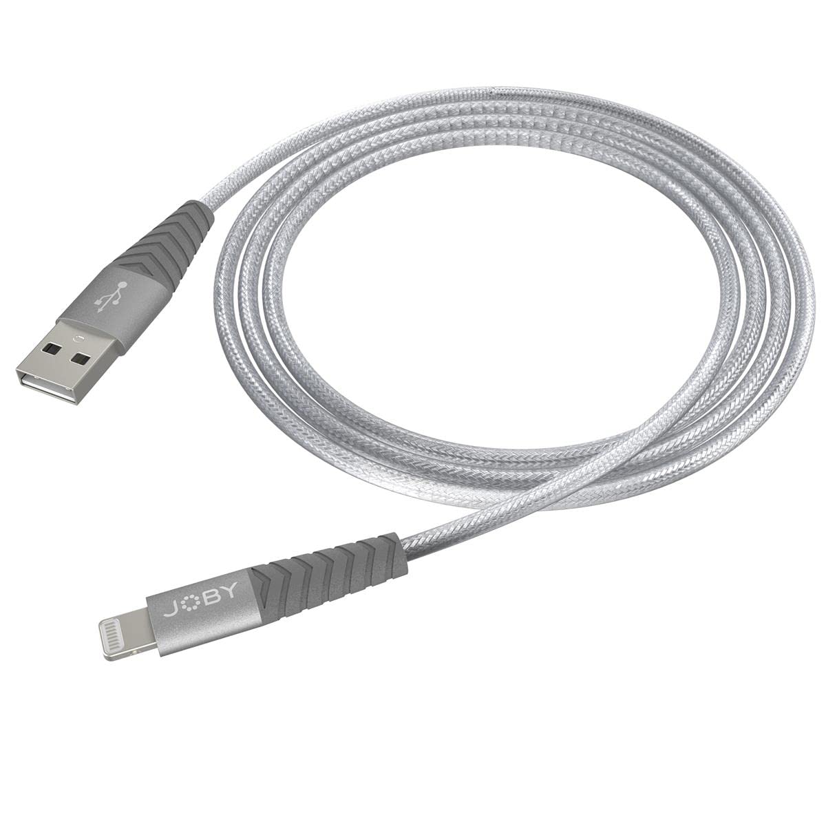 Joby 3.9' High Speed MFi Certified Lightning Cable - Fast Charging & Data Sync for iPhone, iPad (Space Gray) | Perfect for Home, Office & Travel Use