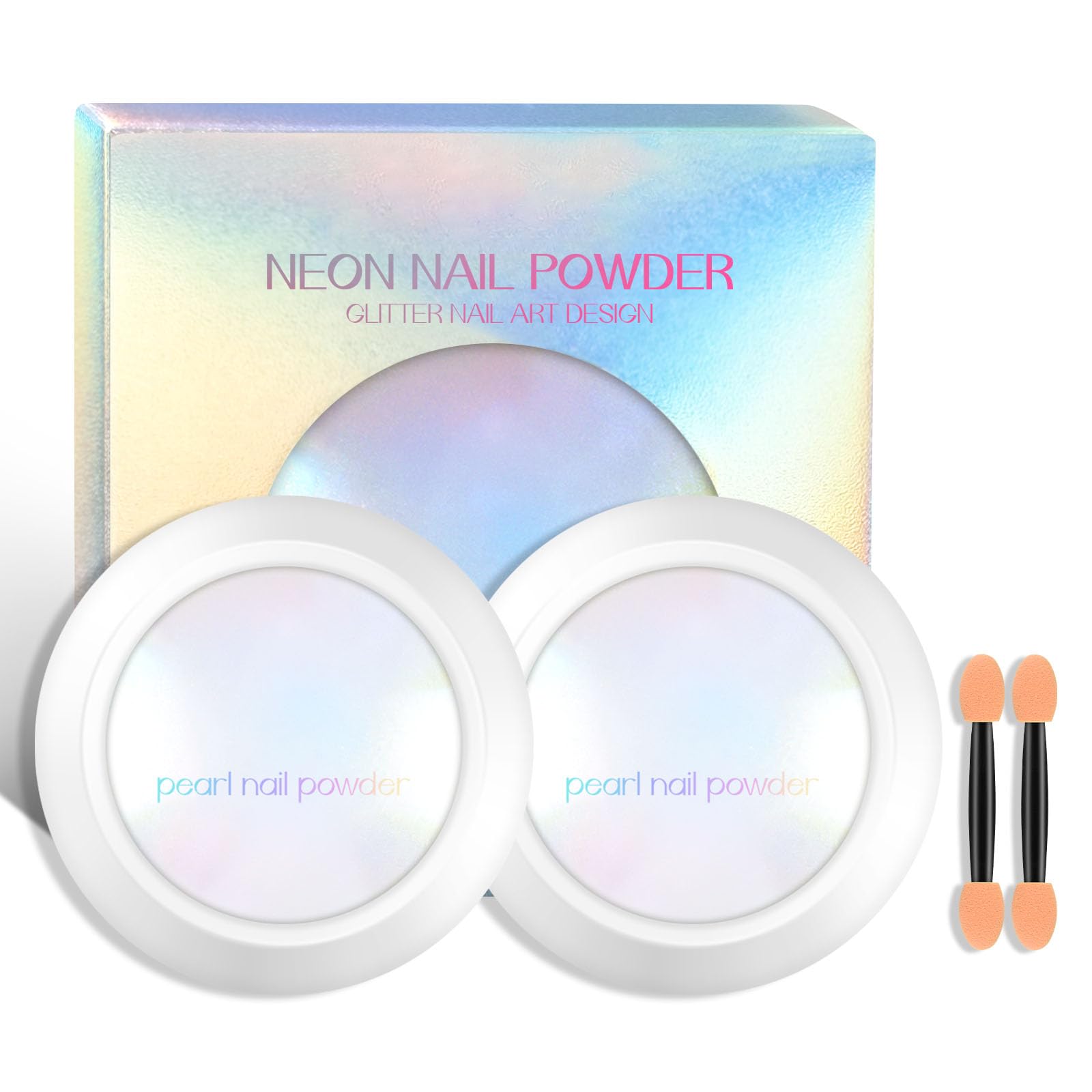 Ownest 2Pcs Iridescent Chrome Nail Powder Set - Mermaid & Pearl Magic Nail Pigments for Professional Salon & DIY Manicure | Perfect for Nail Art, Gel Polish, Acrylic Nails | Great for Parties, Weddings & Special Occasions
