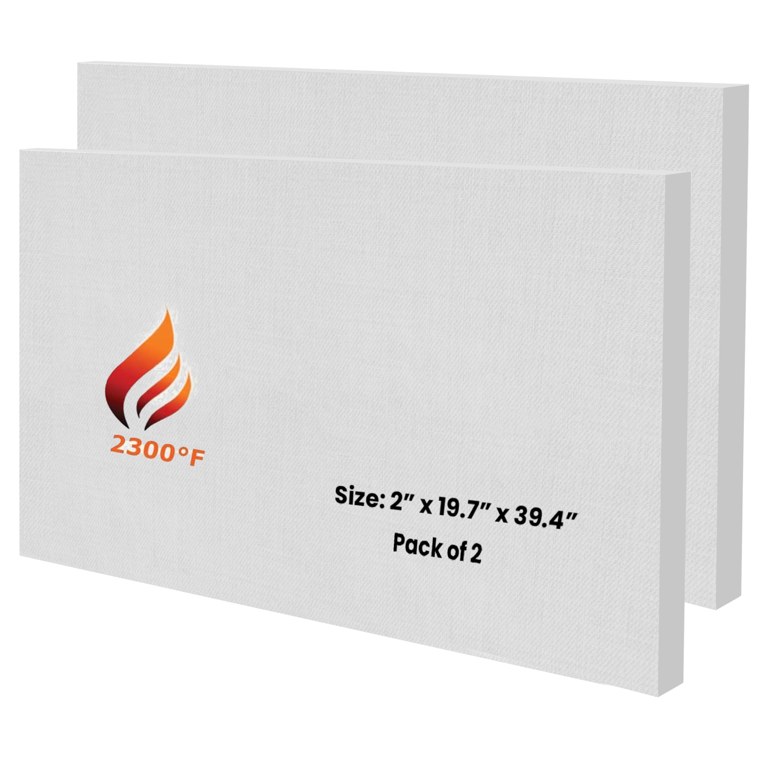 2 Pcs High-Temperature Ceramic Fiber Insulation Board - 2300°F Fireproof Heat Resistant Panel - 2