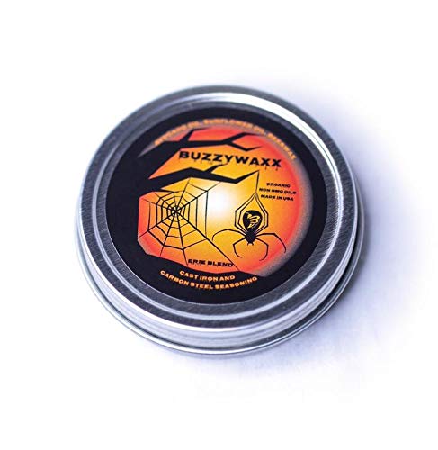 BuzzyWaxx Erie Blend - Premium Cast Iron & Carbon Steel Seasoning Wax for Cooking, Grilling & BBQ - Natural Seasoning & Protection for Pans, Skillets & Griddles