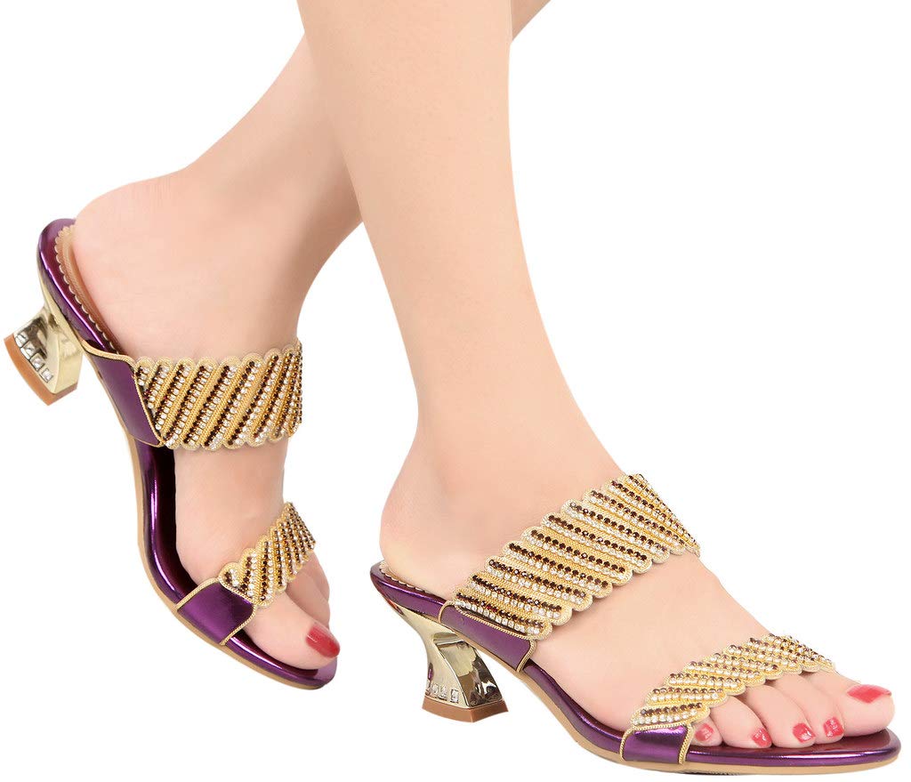 YooPrettyz Women's Peep Toe Heeled Sandals - Casual Summer Beach Shoes with Low Block Heels | Perfect for Outdoor Weddings, Vacations & Date Nights