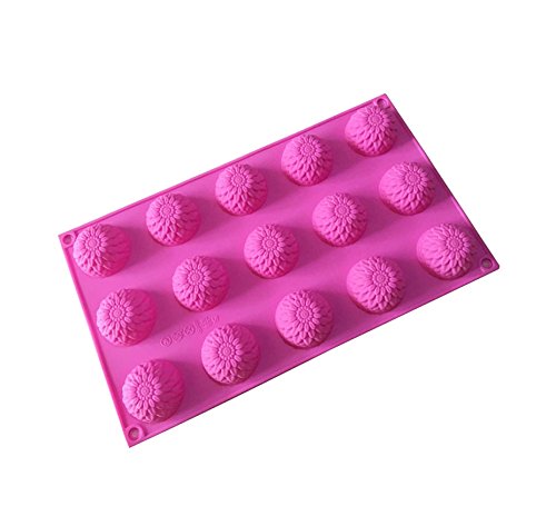 15-Cavity Sunflower Silicone Mold for Chocolate, Soap, Resin & Clay Crafts - DIY Baking, Candle Making & Handmade Soap Molds - Perfect for Home Decor, Wedding Favors & Gift Making