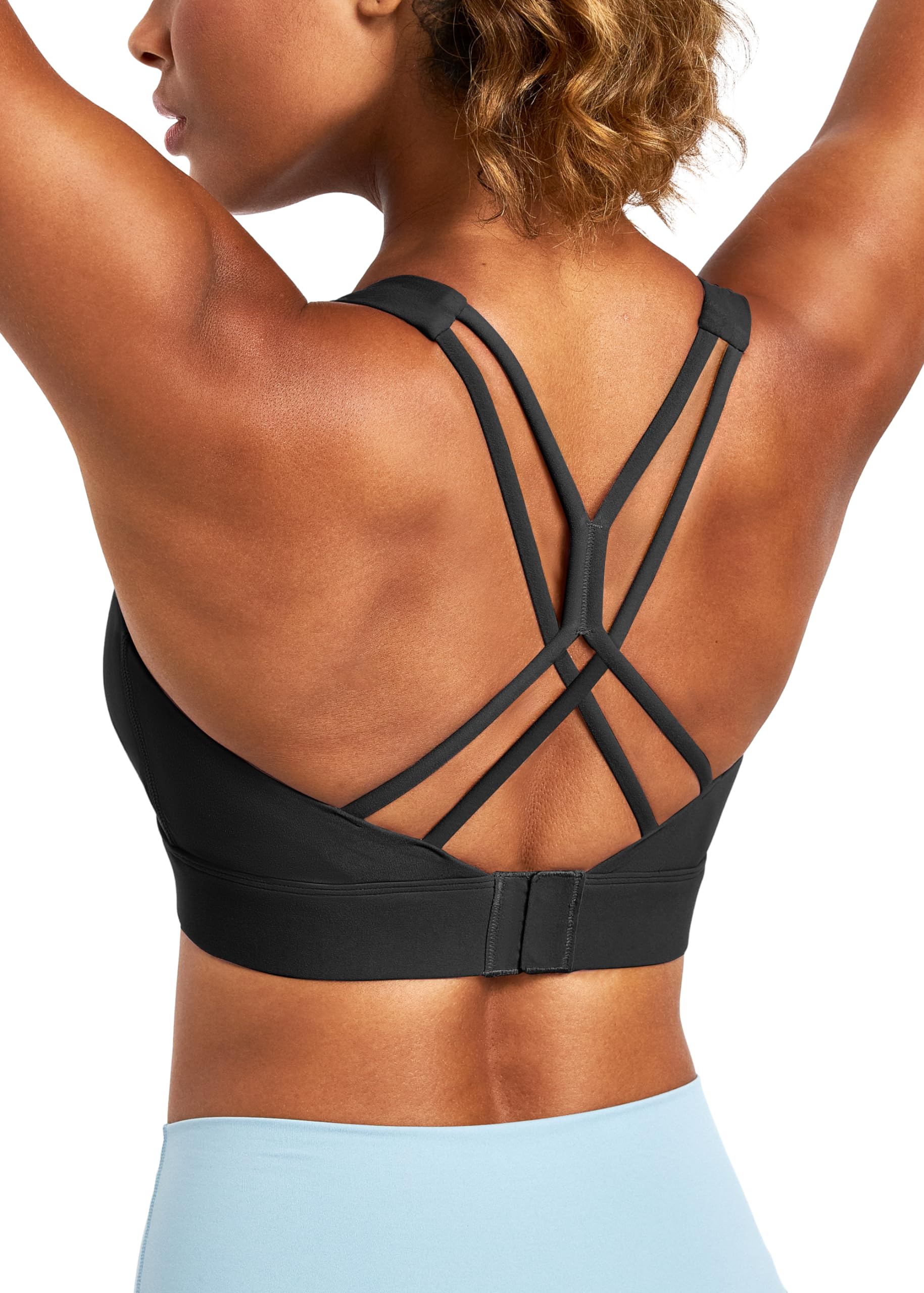 Heathyoga High Impact Sports Bras for Women - Maximum Support, Padded Strappy Workout Bra for Large Bust - Perfect for Running, Gym & High-Intensity Training