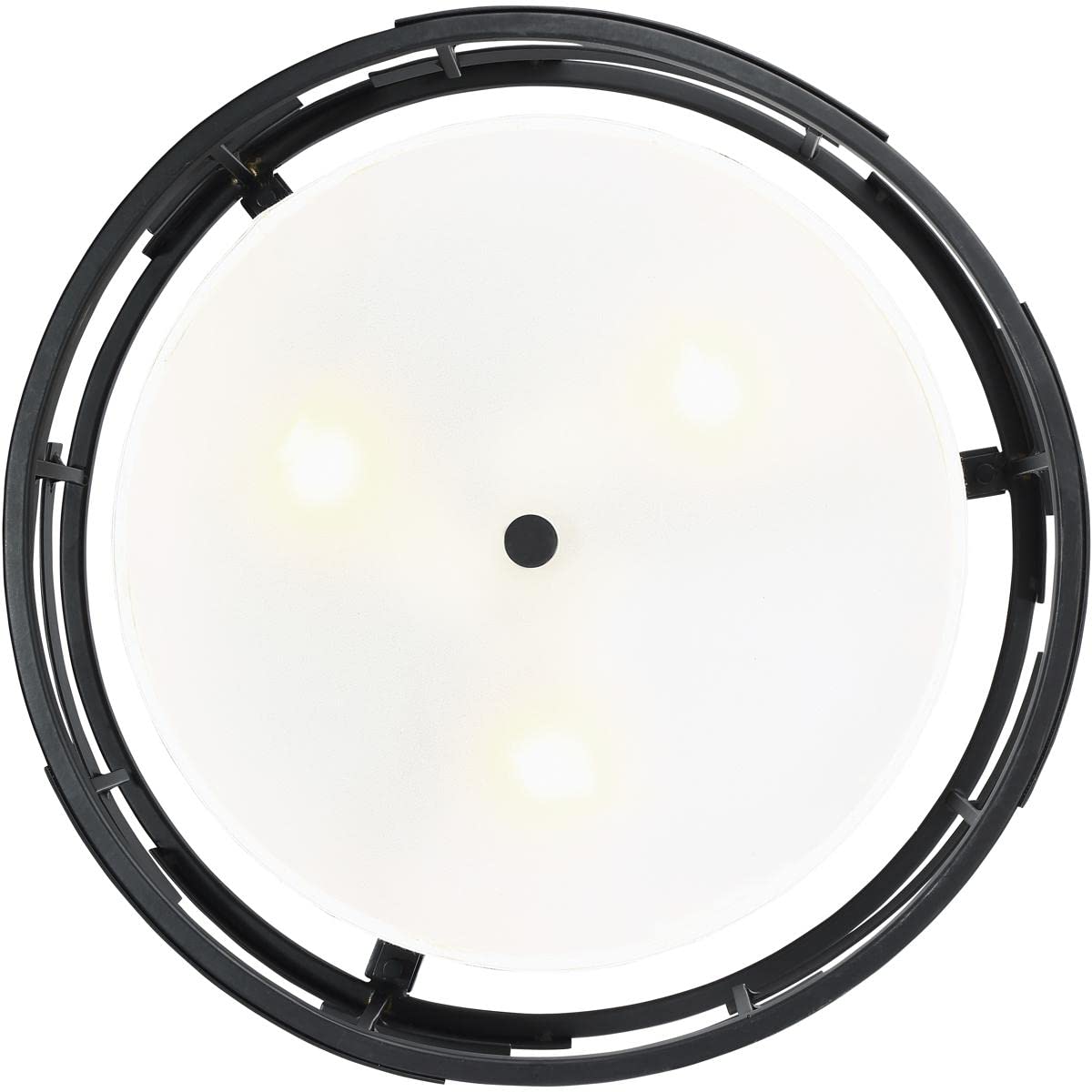 Nuvo 60/6436 Lansing-3 Light Semi-Flush Mount Ceiling Light - White Fabric Shade with Opal Glass Diffuser - Perfect for Bedroom, Living Room & Dining Room Lighting