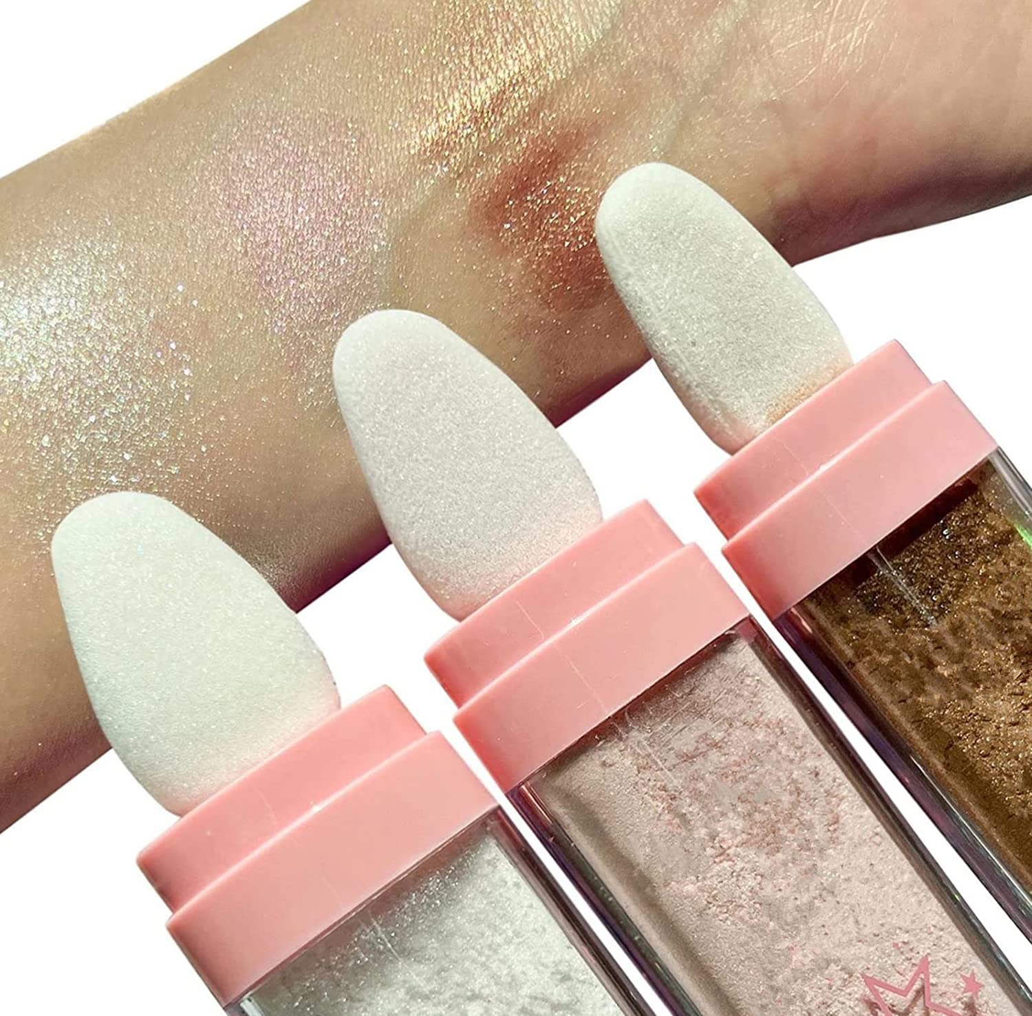 Fairy Highlighter Powder - Shimmering Body Highlighter Stick for Face, Arms, Collarbones & Legs | Glamaz Glitter Powder for Makeup & Body Art | Perfect for Parties, Festivals & Photo Shoots (White)