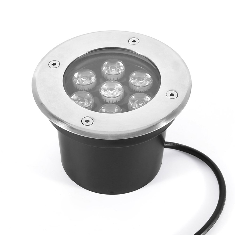 Familite 7W In-Ground Well Lights - Low Voltage 12V AC/DC Landscape Lighting, IP67 Waterproof Outdoor Spotlights for Pathway, Lawn, Driveway, Deck, Stairs, Fences & Garden - Perfect for Patio, Walkway and Landscape Accent Lighting