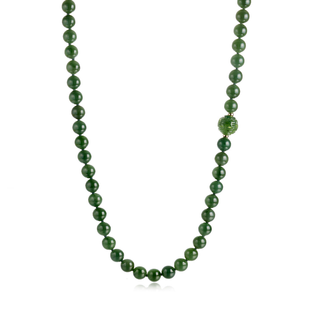 Premium Green Nephrite Jade Dragon Ball Pendant Necklace for Men & Women - Spiritual Healing & Feng Shui Jewelry Gift for Meditation, Yoga & Energy Balance