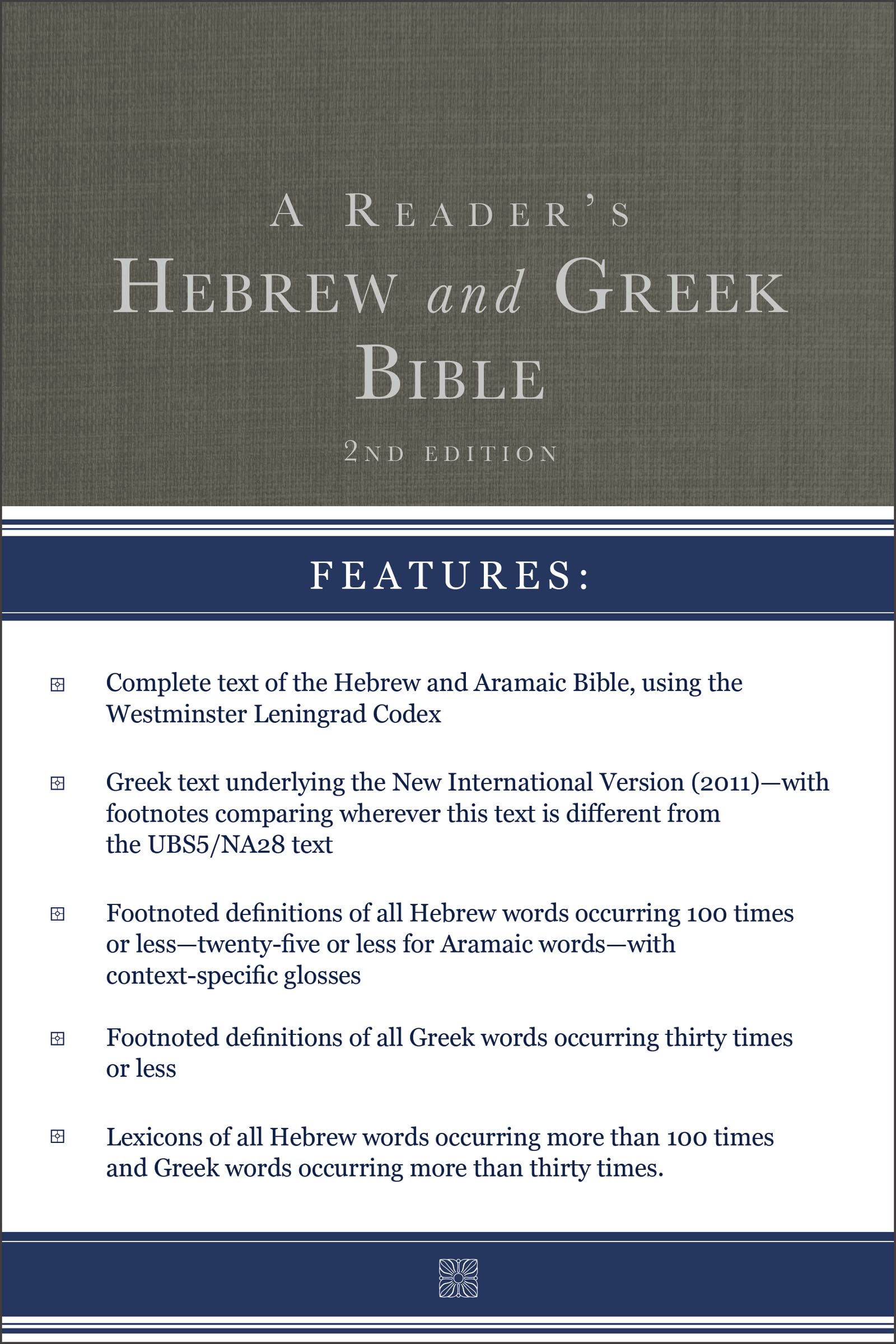 A Reader's Hebrew and Greek Bible - Second Edition | Bilingual Study Bible for Biblical Scholars, Students & Pastors | Perfect for Seminary Studies, Personal Devotion & Academic Research