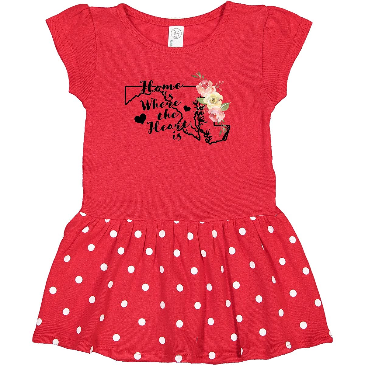 Inktastic Maryland Home is Where The Heart is Watercolor Print Infant Baby Dress - Perfect for Family Photos, Holidays & Special Occasions