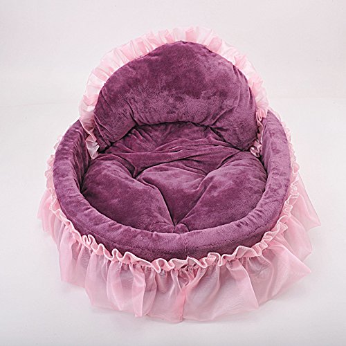Wyhweilong Lovely Princess Pet Bed - Soft & Cozy Cat & Dog Bed for Small Pets (Size: 40x45cm, Purple) - Perfect for Bedroom, Living Room & Pet Travel