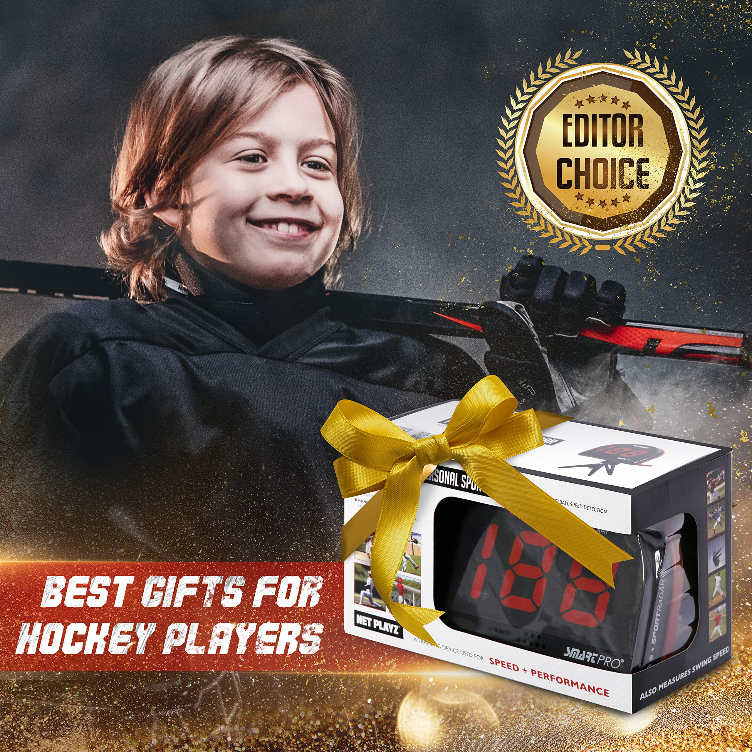 NetPlayz Hockey Training Gear - Radar Speed Gun & Sensor for Ice & Field Hockey