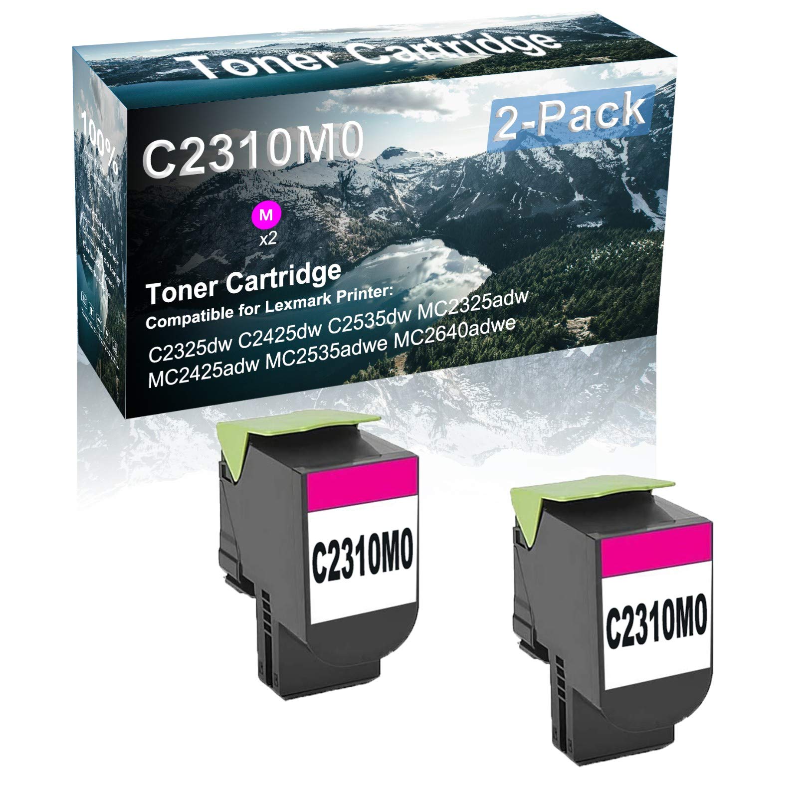 2-Pack High-Capacity Magenta Toner Cartridge Replacement for HP C2310M0, C2325dw, C2425dw, MC2535adwe, MC2640adwe Printers | Long-Lasting Ink Supply for Home & Office Printing Needs