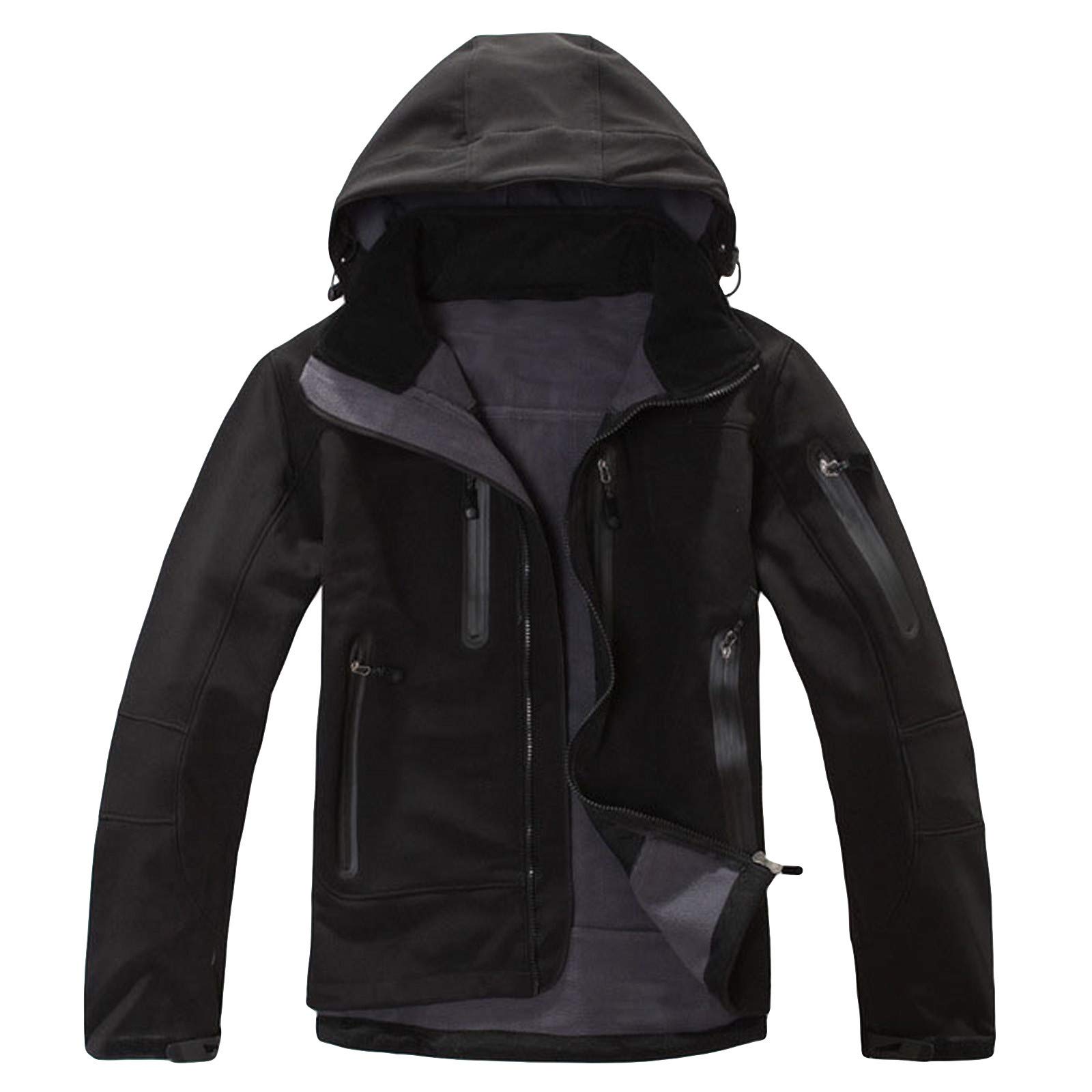 Waterproof Windbreaker Jacket with Hood - Unisex Ski & Rain Coat for Women & Men - Warm Winter Outerwear for Skiing, Hiking & Outdoor Activities