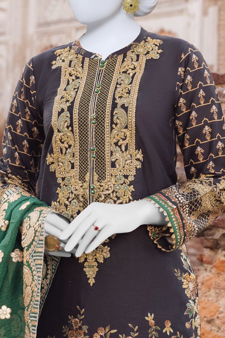 Premium Cambric Black 3 Piece Suit for Men - J. Junaid Jamshed Formal Wear | Wedding, Business & Special Occasion Outfit