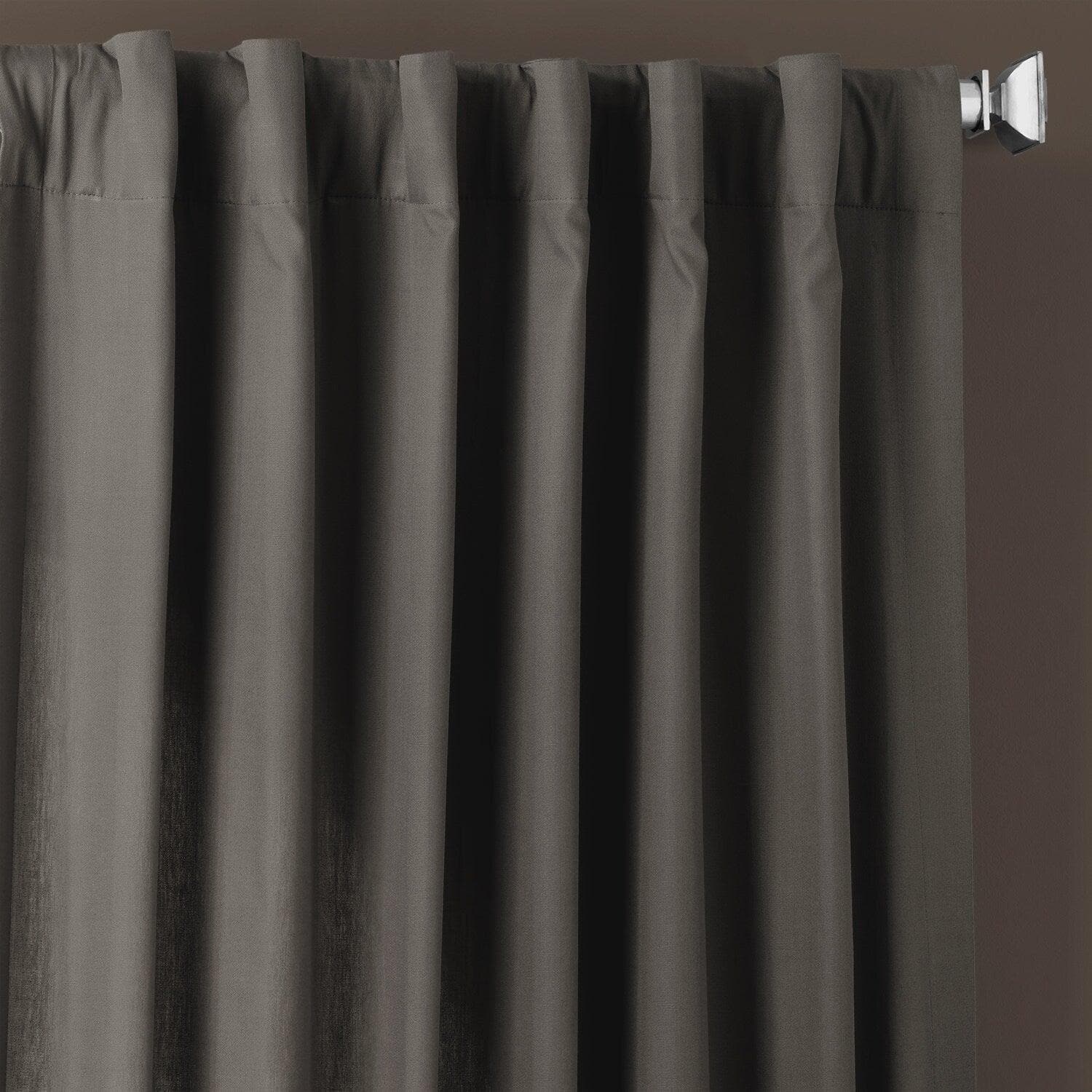 Millstone Grey Solid Cotton Curtains - Blackout Window Drapes for Living Room & Bedroom - Thermal Insulated Home Decor