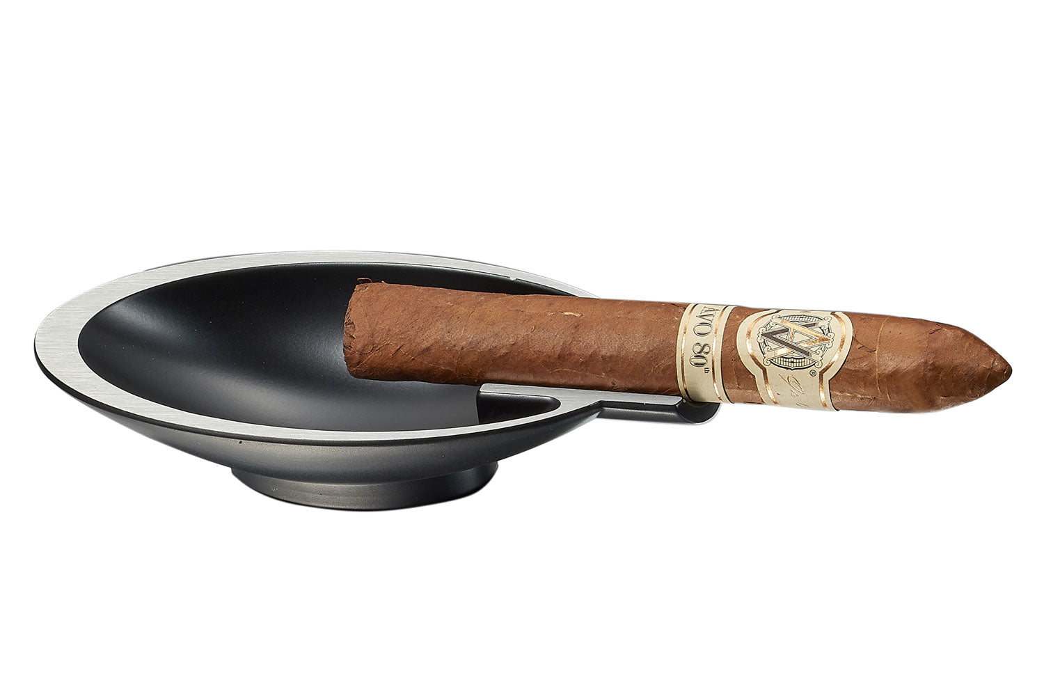 Premium Visol Magus Black Cigar Ashtray - Heavy Duty Crystal Glass for Cigars & Cigarettes - Perfect for Smoking Lounges, Man Caves & Outdoor Patios