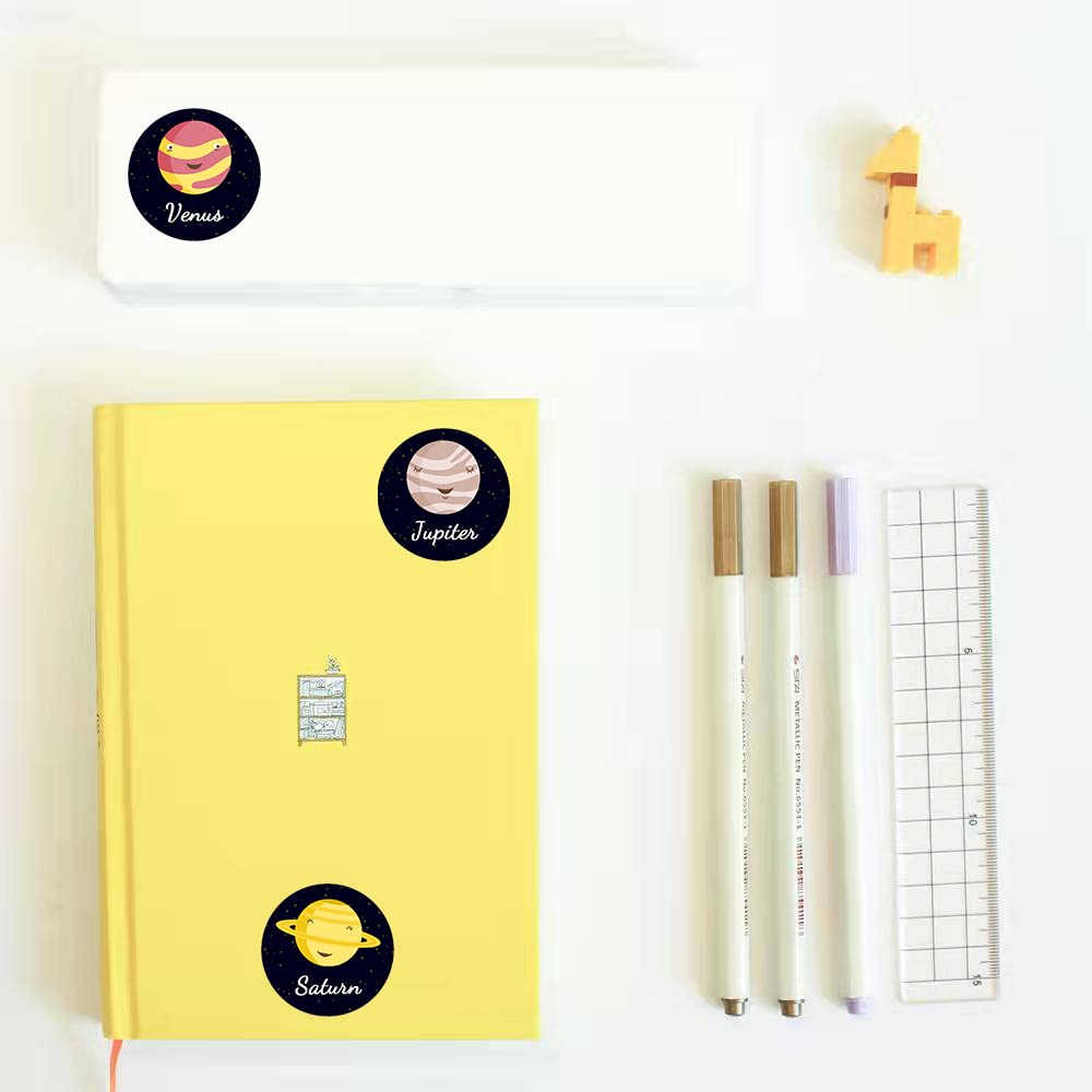 REWIDPARTY Motivational Stickers for Kids & Students - 500 Lovely Planets & School Reward Stickers Roll - Perfect for Classroom Rewards, Homework Encouragement & Teacher Gifts