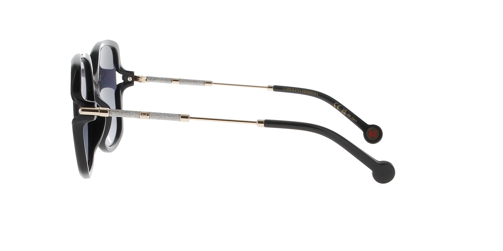 Carolina Herrera Oversized Black Square Sunglasses for Women - UV Protection, Fashionable & Stylish - Perfect for Beach, Driving & Outdoor Activities