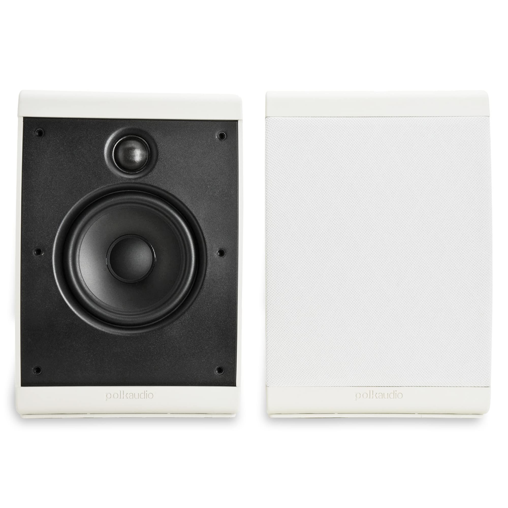 Polk Audio OWM3 White Wall Mount & Bookshelf Speakers - High Performance Versatile Loudspeakers with Paintable Grilles (Pair) - Perfect for Home Theater, Gaming & Music Listening