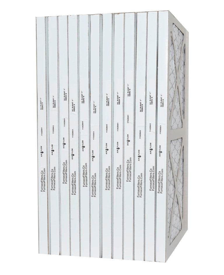 11x20x1 MERV 8 Pleated Air Filters - 12 Pack for Furnace, AC & HVAC Systems - Traps Dust, Pollen & Allergens - Perfect for Home & Office Use