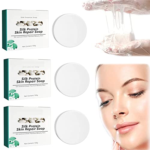 SkinFerm Collagen Milk Whitening Soap with Silk Protein - Handmade Goat Milk Soap Bar for Face & Body - Acne Treatment & Moisturizing (2 Pack) - Perfect for Daily Skincare & Sensitive Skin Care Routine