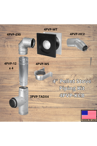 Comfortbilt 4 Inch Pellet Stove Piping Kit with 90° Elbow - Galvalume (Silver) for Efficient Home Heating | Perfect for Wood Pellet Stove Installation & Ventilation Systems
