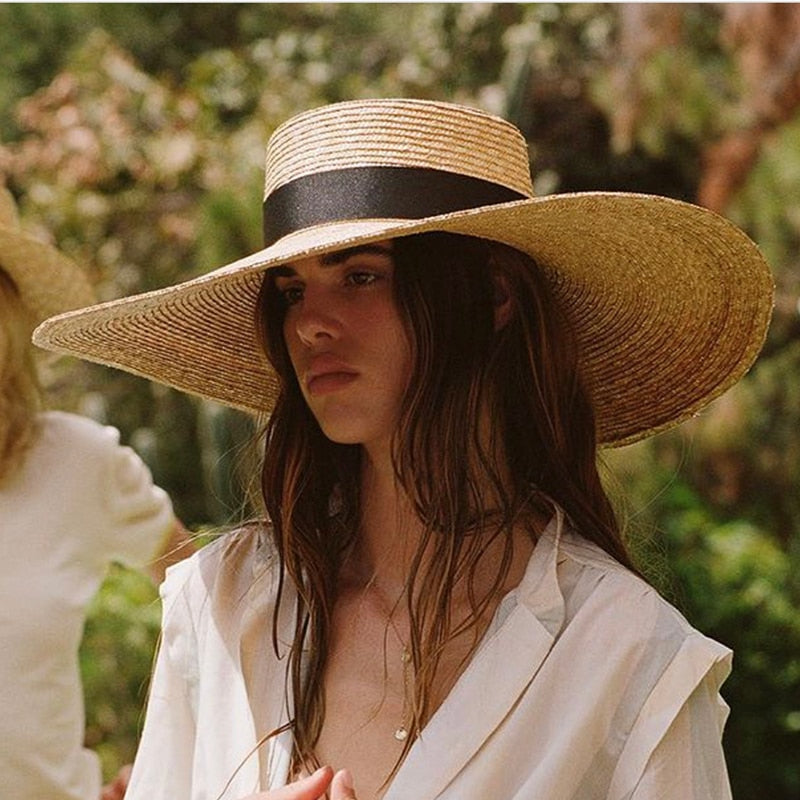 2024 Women's Wide Brim Straw Hat - UPF 50+ UV Protection Summer Beach Hat - Oversized Sun Hat for Outdoor, Travel & Vacation - Fashionable Sun Protection Accessory