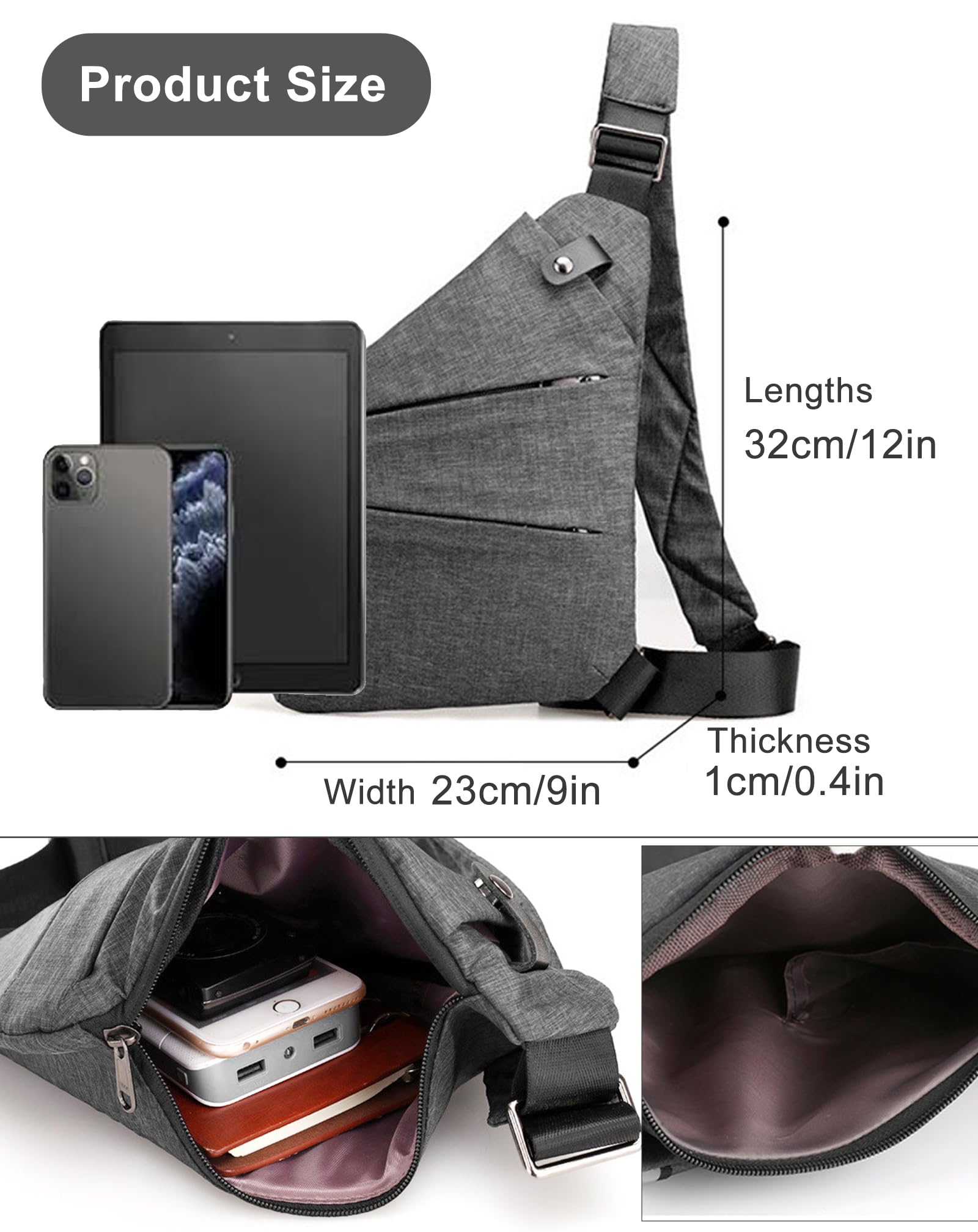 Anti Theft Travel Sling Bag - Lightweight Crossbody Purse for Women & Men - Secure RFID Blocking, Water Resistant - Perfect for Commuting, Hiking & Daily Use