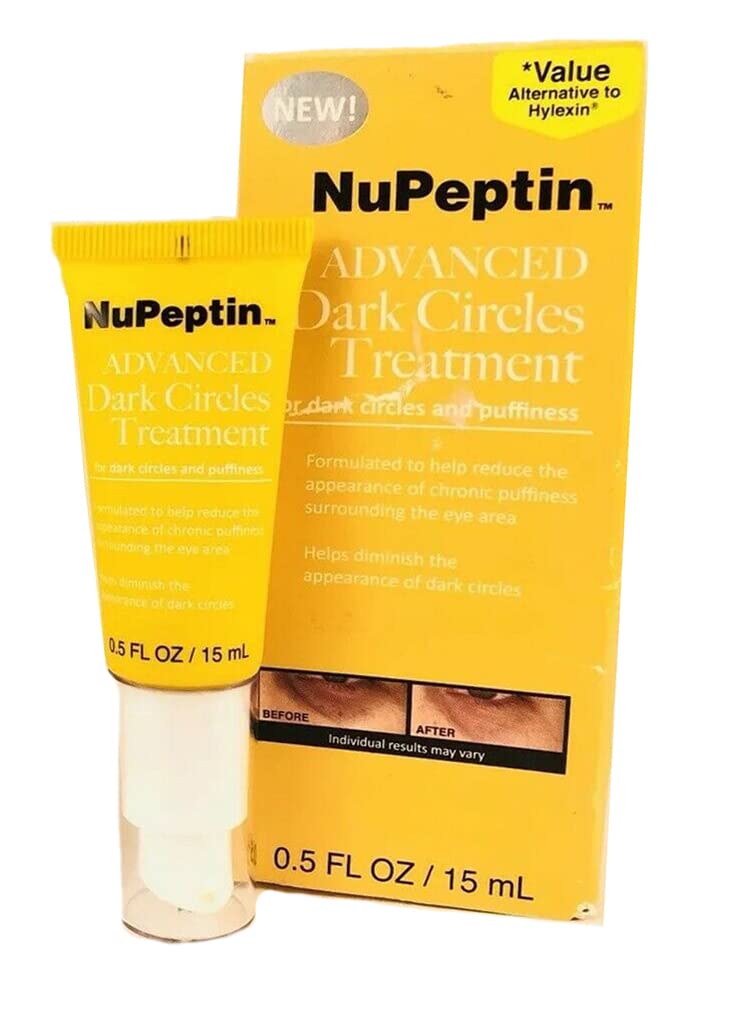 Nupeptin Advanced Dark Circles Treatment Cream - 0.5 Oz Under Eye Cream for Puffiness & Wrinkles - Brightening Eye Treatment for Day & Night Use