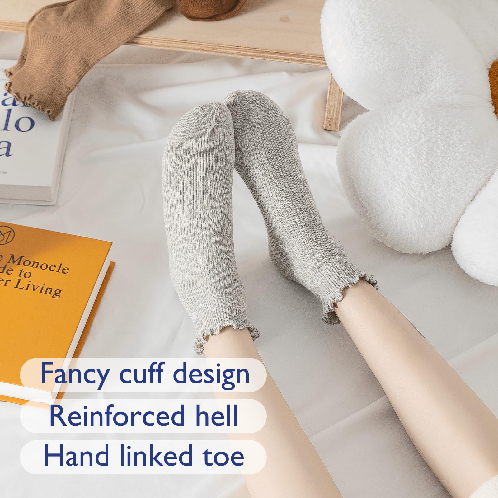 Hstyle Women's Ruffle Ankle Socks 6-Pack - Cute for Casual & Dressy Outfits
