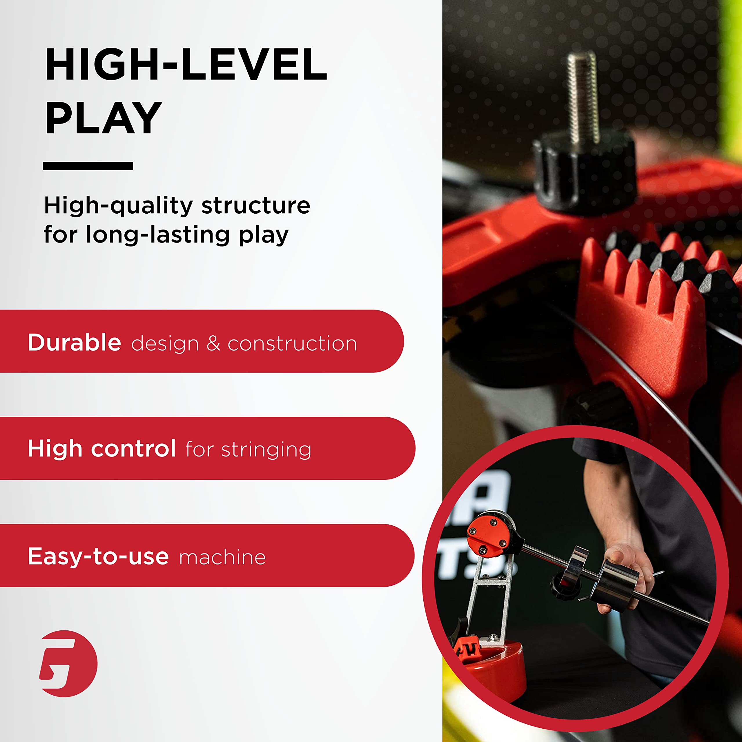 Gamma Progression 200 Drop Weight Stringing Machine - 360° Rotating Tabletop Tennis Racquet Stringer for Tennis, Badminton, Squash & Racquetball | Includes Stringing Tools | Perfect for Home Use & Professional Racket Maintenance