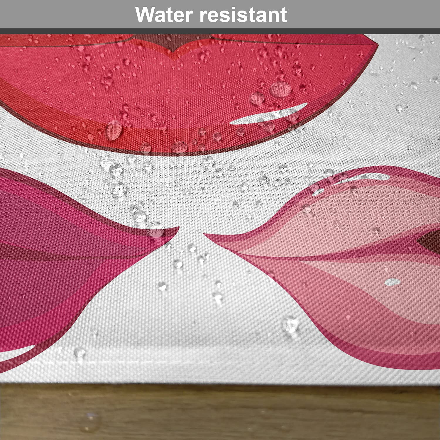 Ambesonne 4-Pack Washable Fabric Placemats for Dining Table - Red & White Kitchen Decor - Perfect for Everyday Meals, Dinner Parties & Holiday Gatherings