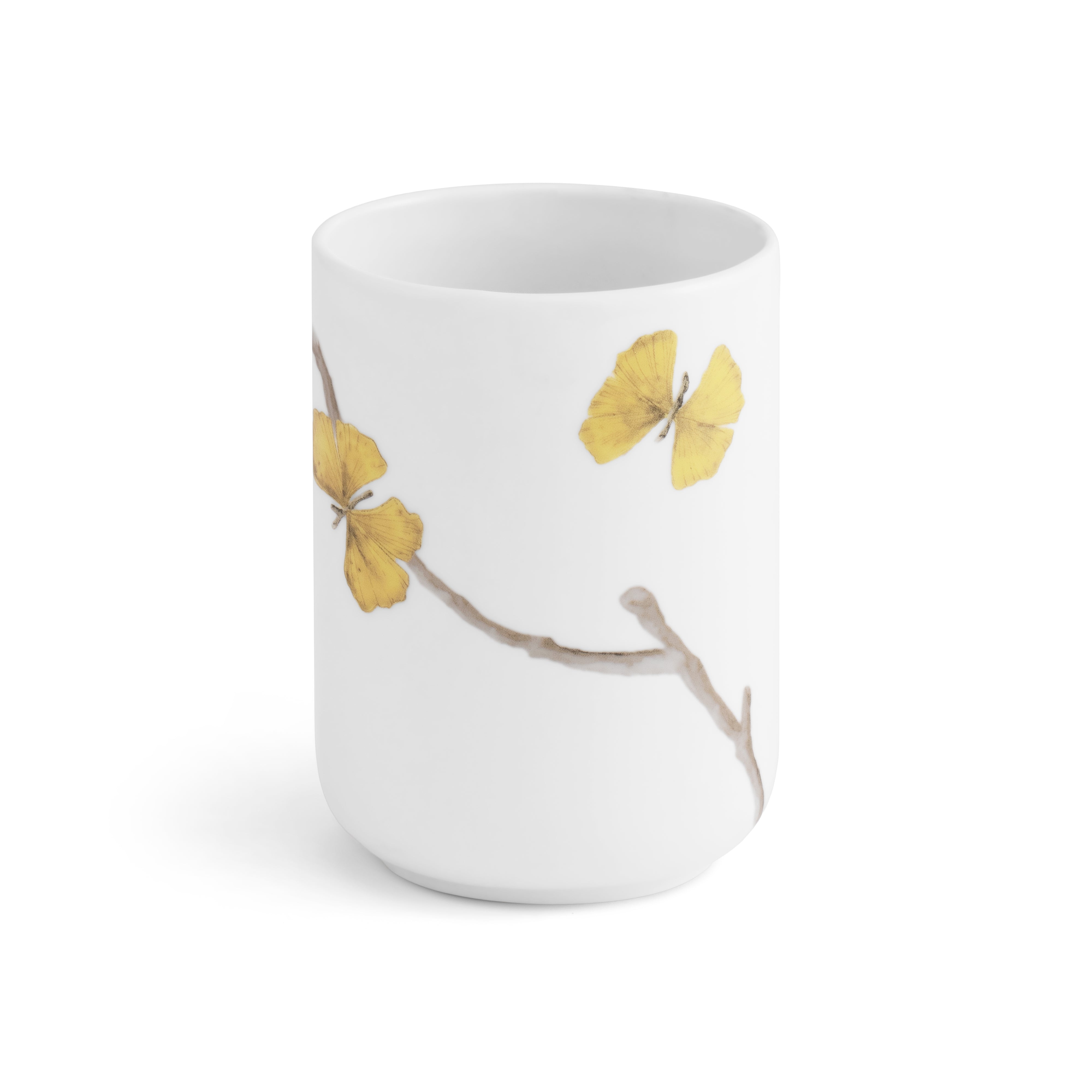 Butterfly Ginkgo Porcelain Bathroom Set - Elegant Soap Dish, Toothbrush Holder & Tumbler for Spa-Like Luxury at Home