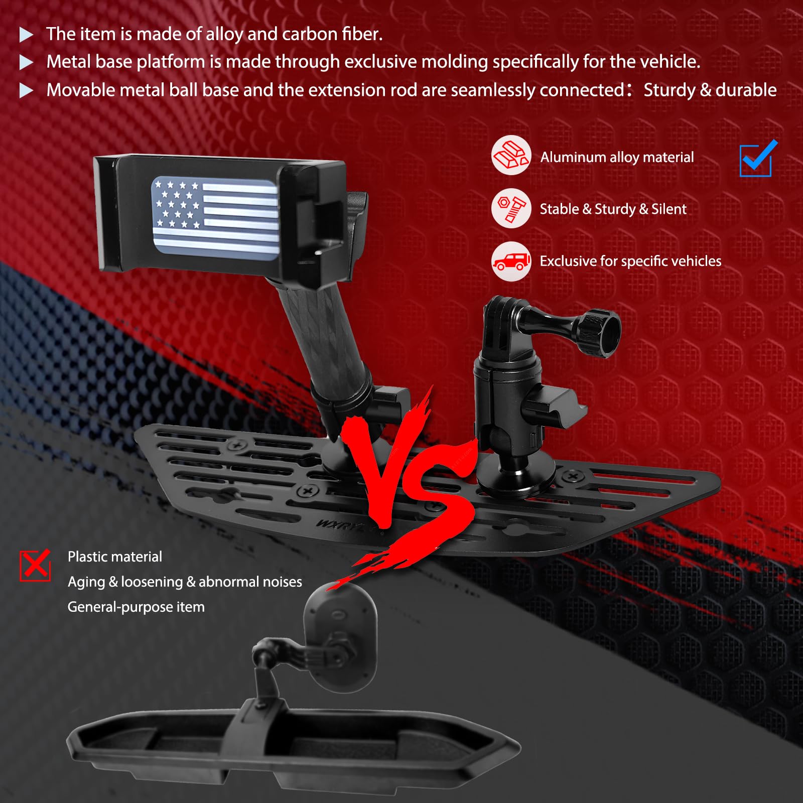 2014-2021 Toyota Tundra Universal Metal Dash Phone Mount Holder - Car Dashboard Cell Phone Stand for iPhone Samsung - Perfect for GPS Navigation & Hands-Free Driving