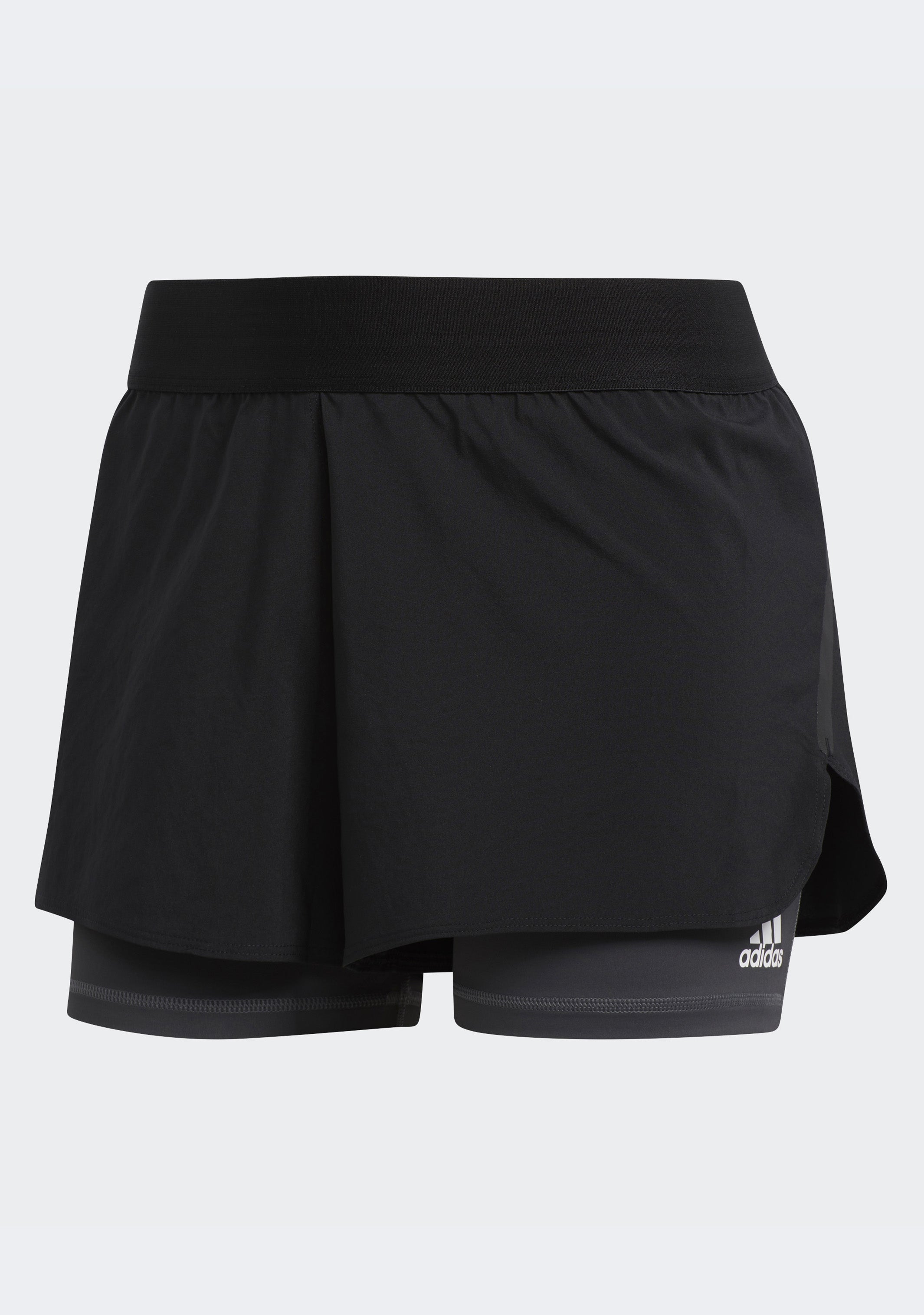 Adidas Women's Alphaskin Two-in-One Running Shorts with Built-in Liner - High Waist Workout Shorts for Yoga, Gym & Athletic Training