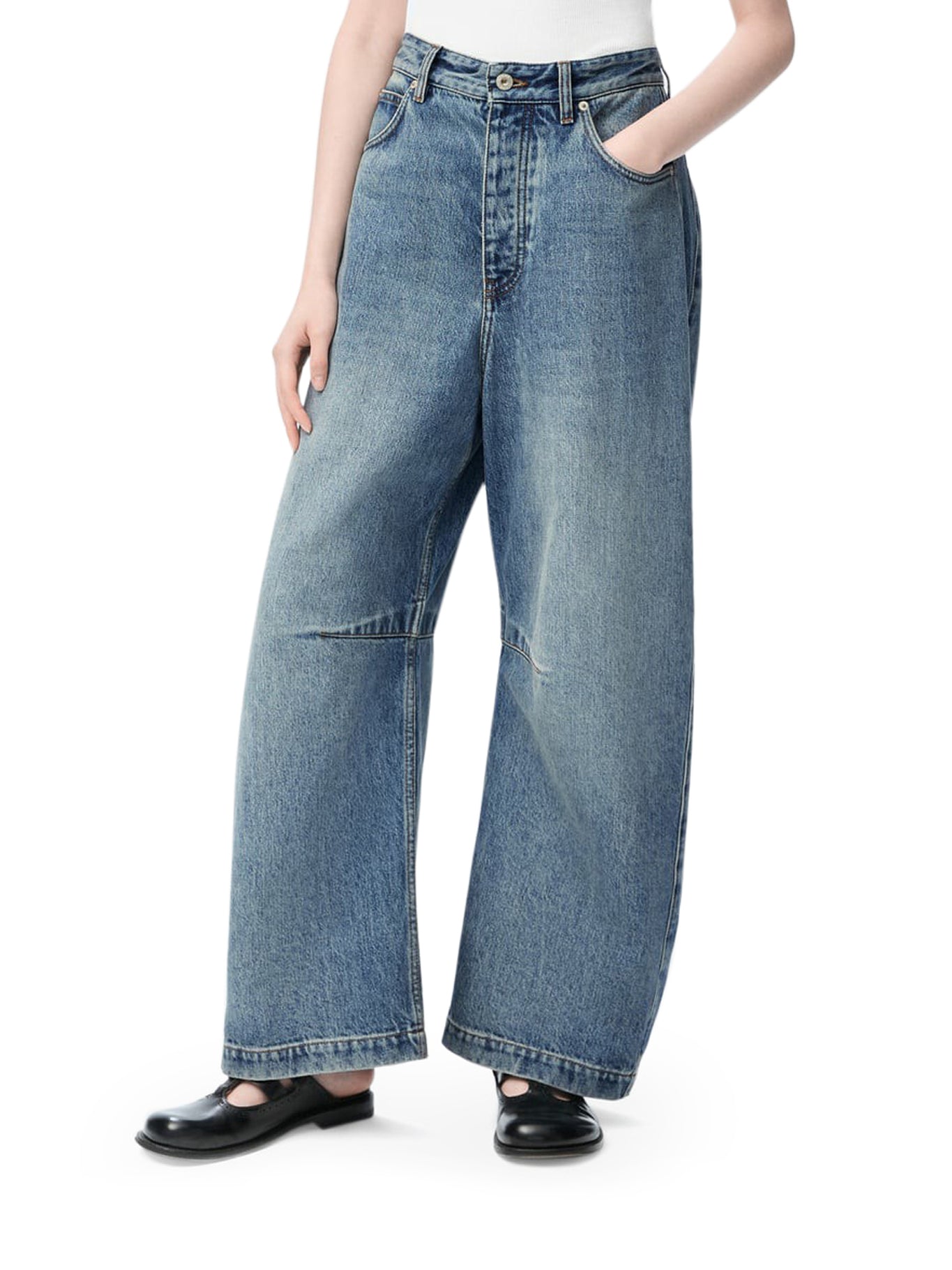 Premium Barrel Anagram Jeans - Washed Denim for Men & Women | Comfortable & Stylish for Casual Wear, Outings & Everyday Fashion