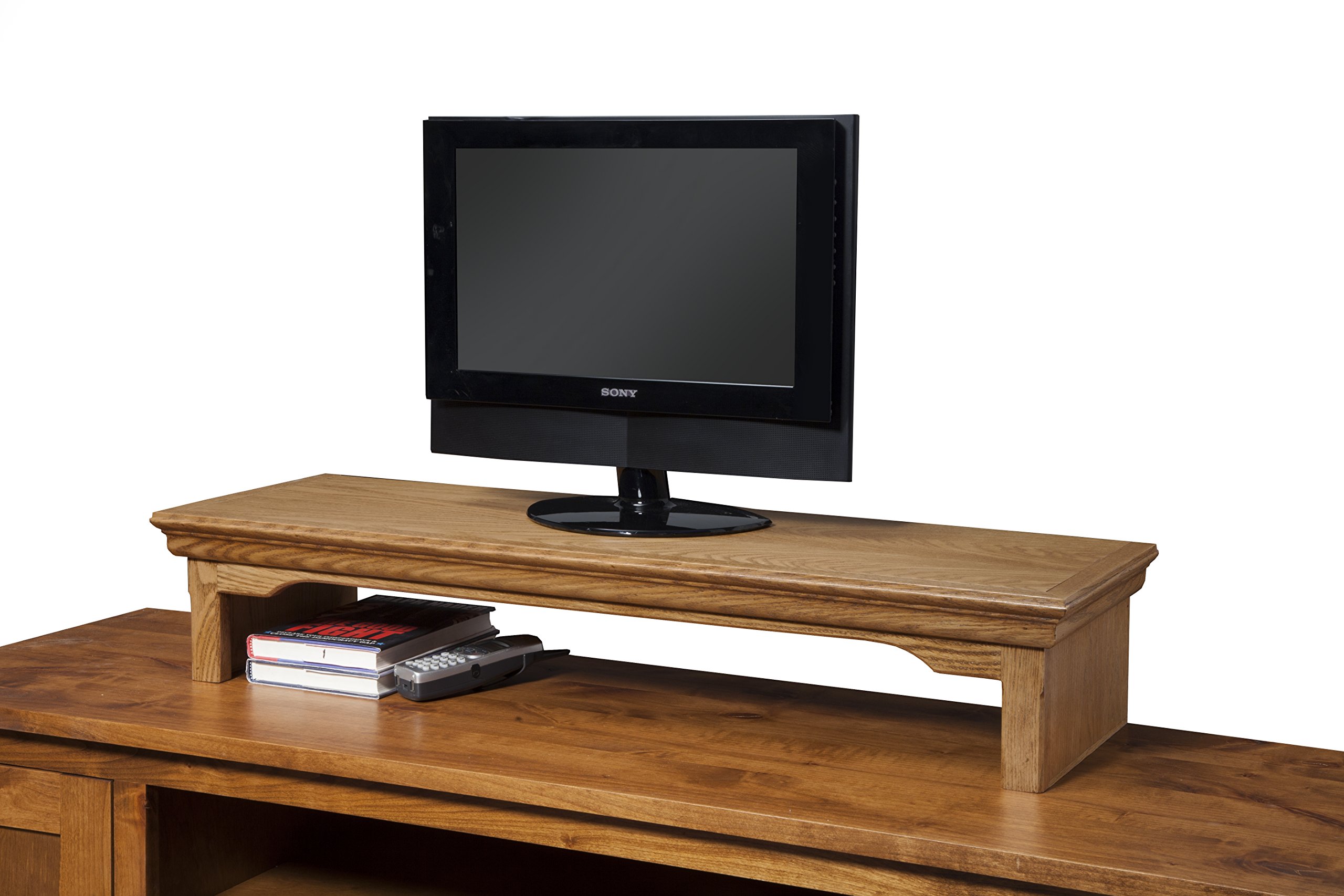 Oak TV Stand - Traditional Solid Oak Wood Media Console 38W x 12D x 7H - Perfect for Living Room, Bedroom & Home Theater Entertainment Center