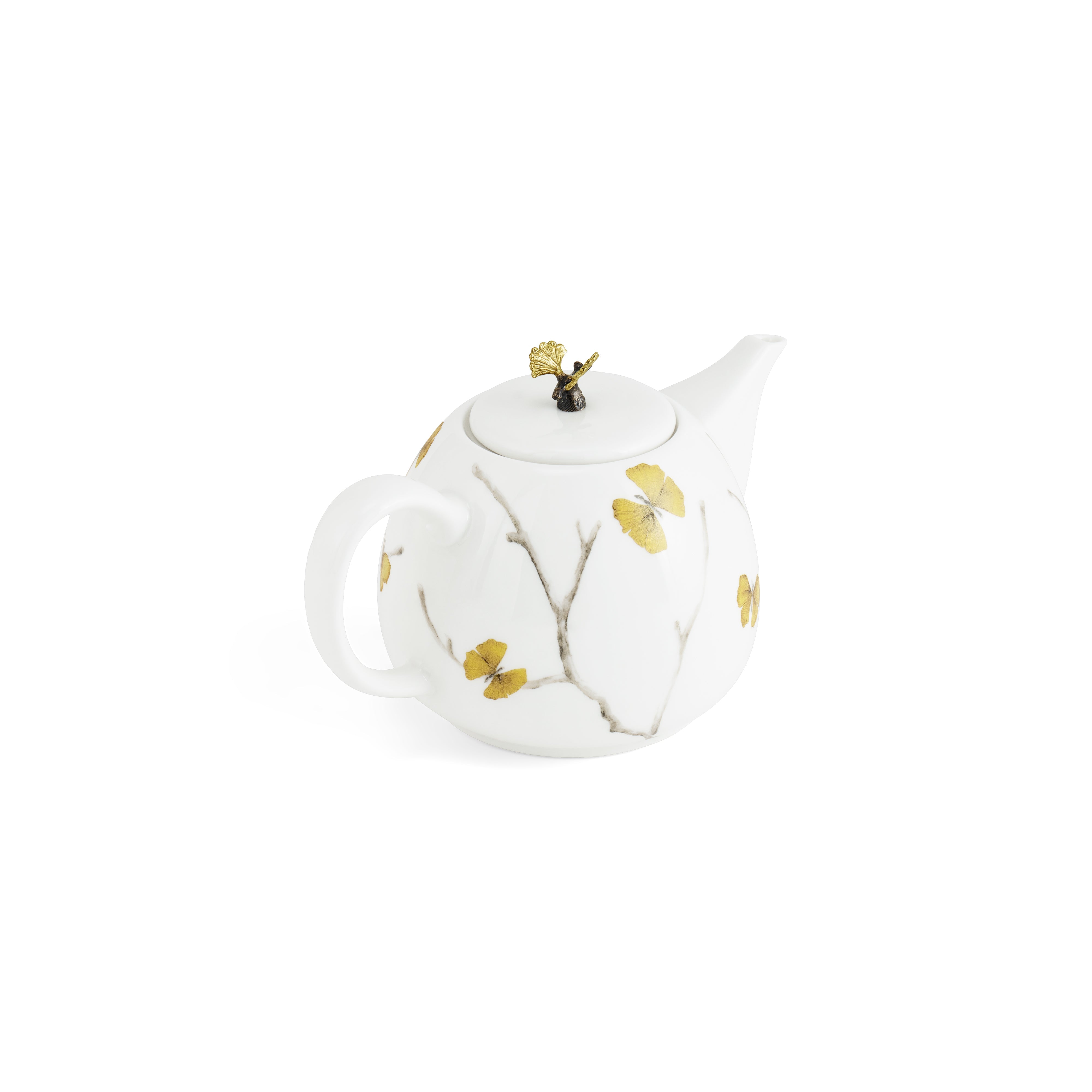 Elegant Butterfly Ginkgo Porcelain Tea Set - 16-Piece Handcrafted Floral Tea Service for Afternoon Tea, Gift & Home Decor - Perfect for Tea Parties, Bridal Showers & Chinese Tea Ceremonies