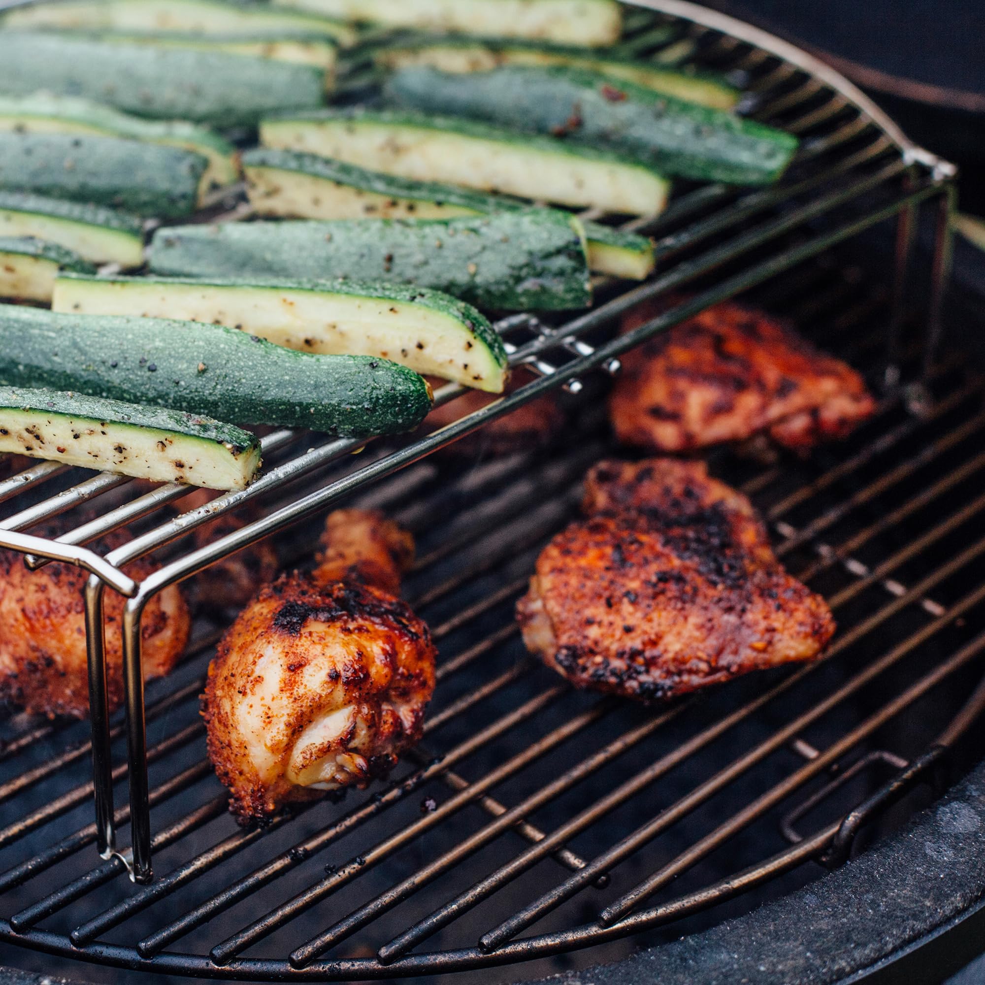 **Kamado Joe BJ-SCS Stainless Steel Grill Grate Expander – Expand Cooking Space for Big Joe 24-inch Charcoal Grill & Smoker – Perfect for Indirect Cooking, BBQ, Smoking & Grilling – Ideal for Backyard Cookouts, Tailgating & Outdoor Gatherings**