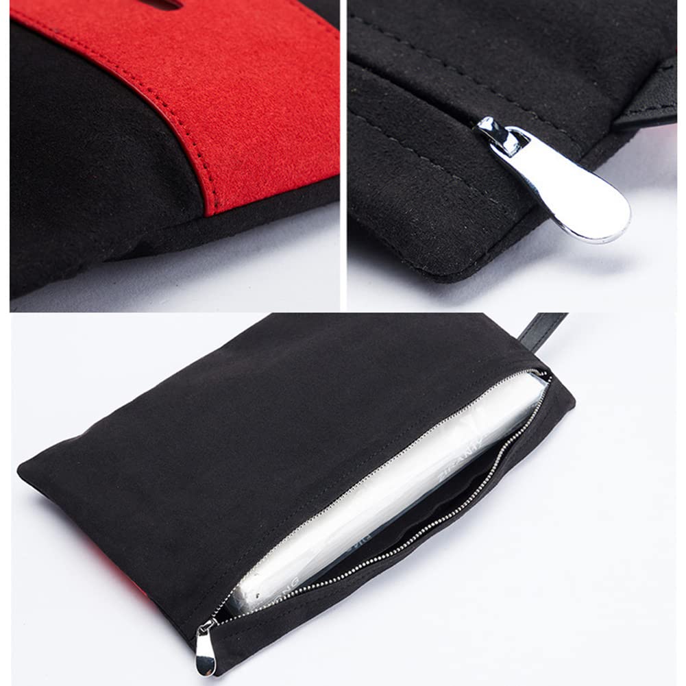 Premium Leather Hanging Tissue Box Holder - Universal Car Seat Back Organizer with Zipper Closure for Car, Office, Bedroom & Craft Room | Multi-Use Storage Solution for Tissues, Small Items & Essentials