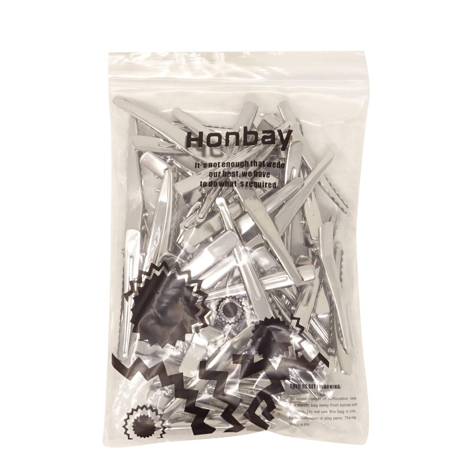 Honbay 50PCS Silver Tone Metal Alligator Hair Clips for DIY Crafts, Hair Accessories, and Hairstyling (6cm/2.36inch) - Perfect for Hair Styling, DIY Jewelry Making, and Craft Projects