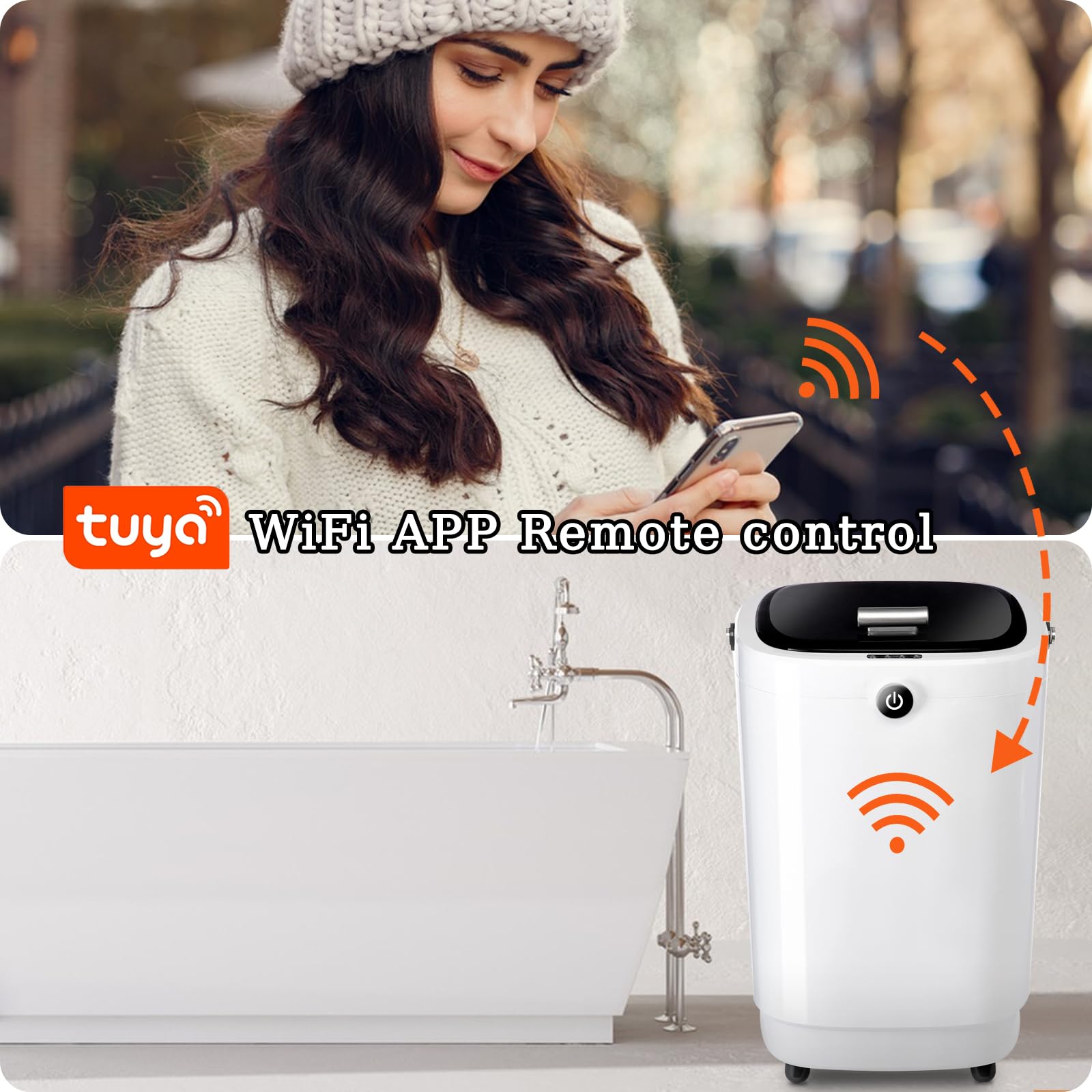 WiFi Smart Towel Warmer 25L Large Capacity - Electric Bathroom Towel Heater with 24H Timer & 3 Heat Settings - Overheat Protection - Holds Two 60